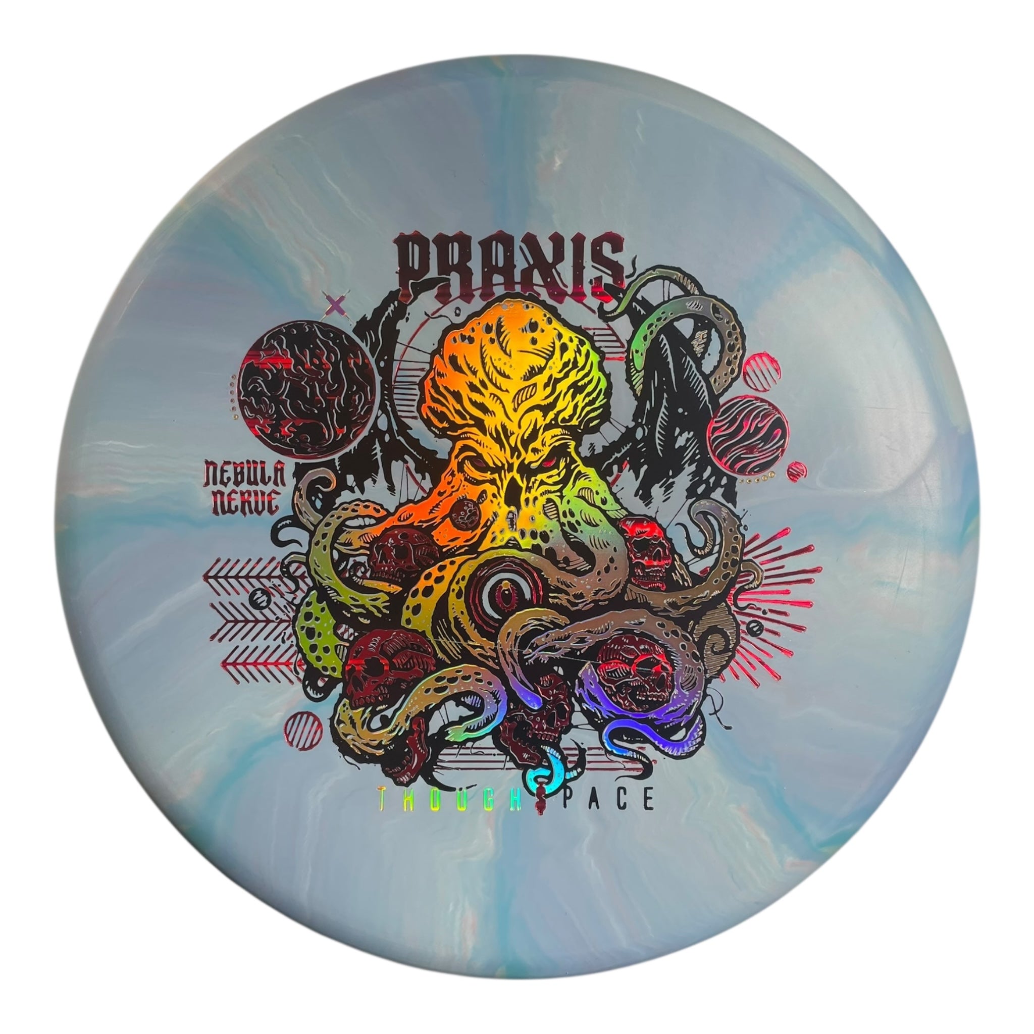 Thought Space Athletics Praxis | Nebula Nerve | Blue/Gold/Red 171g Disc Golf