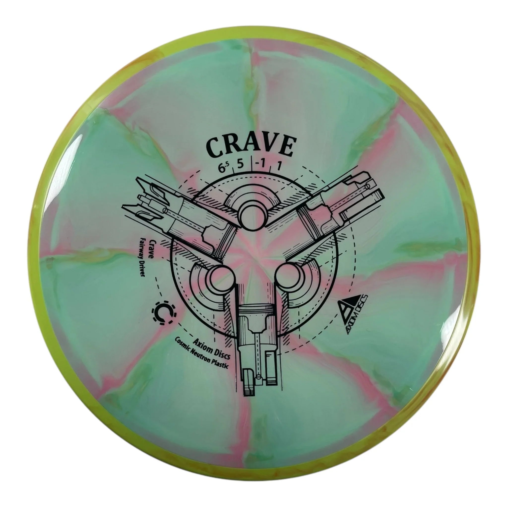 Axiom Discs Crave | Cosmic Neutron | Green/Yellow 167g Disc Golf