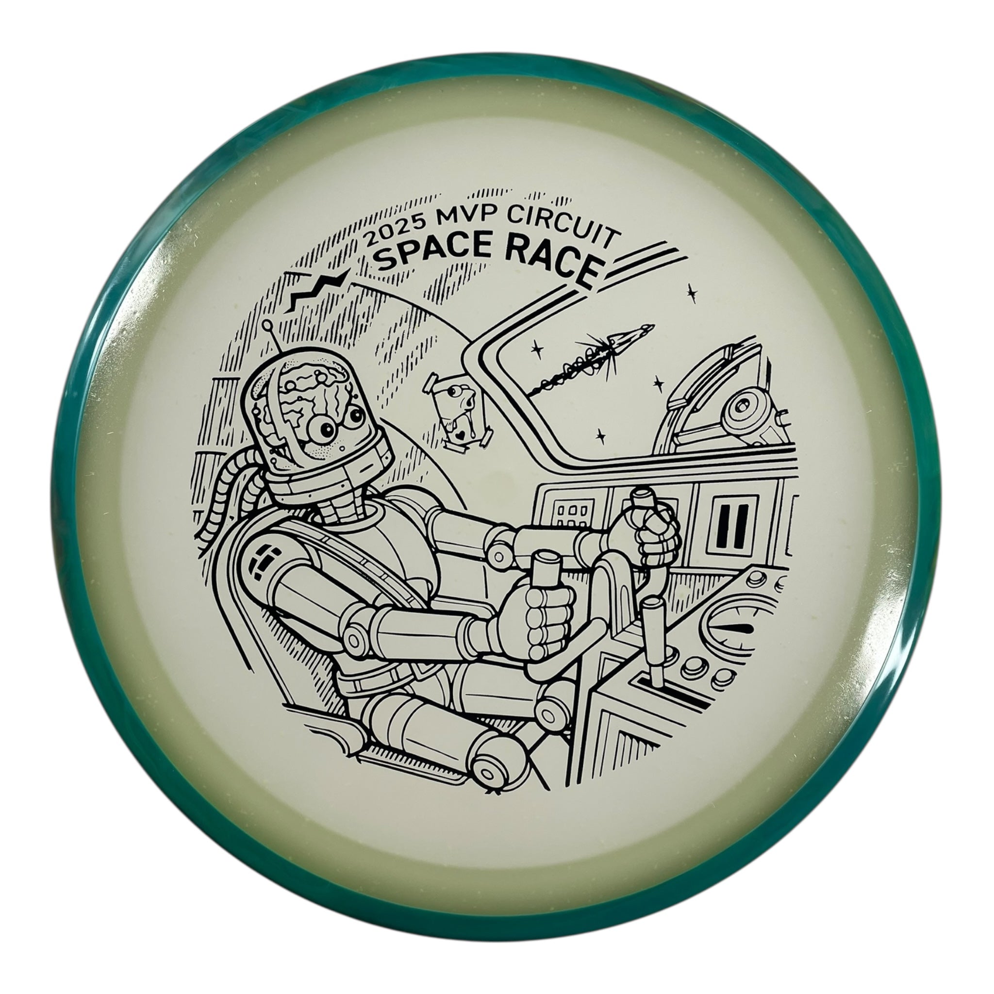 Axiom Discs Crave | Particle Eclipse | Blue Glow/Teal 172g (Space Race 2025) Disc Golf