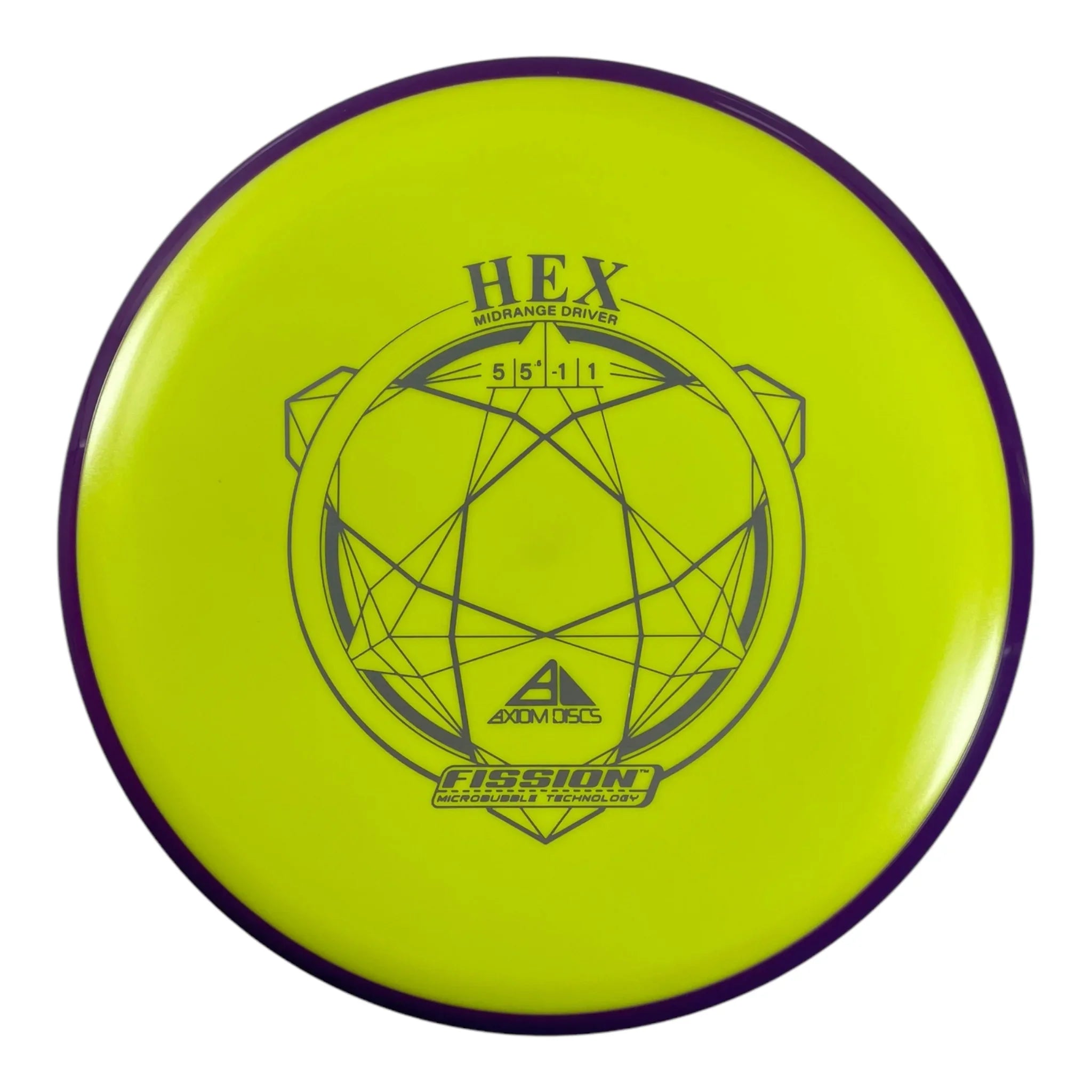 Axiom Discs Hex | Fission | Yellow/Purple 162g Disc Golf