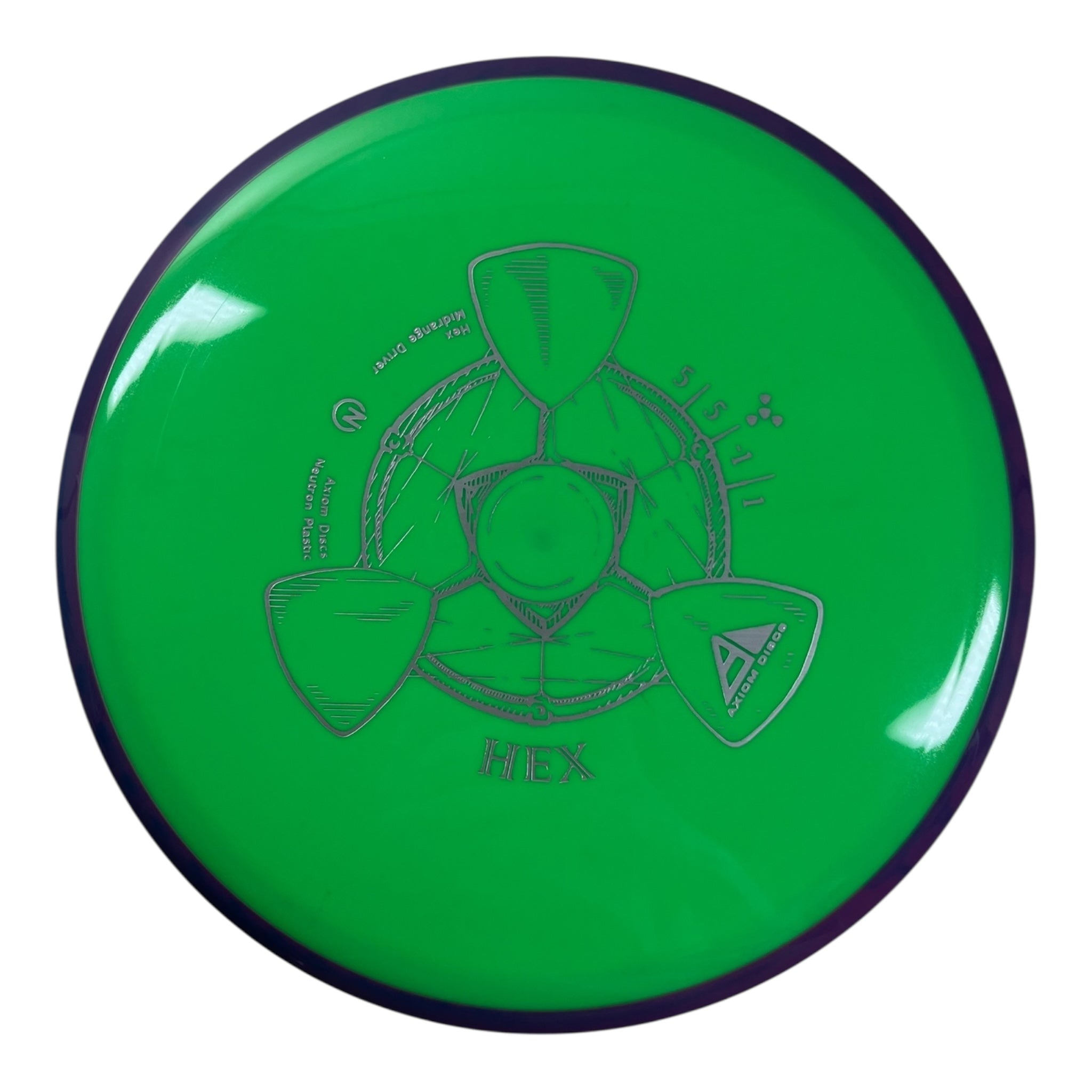 Axiom Discs Hex | Neutron | Green/Purple 176g Disc Golf