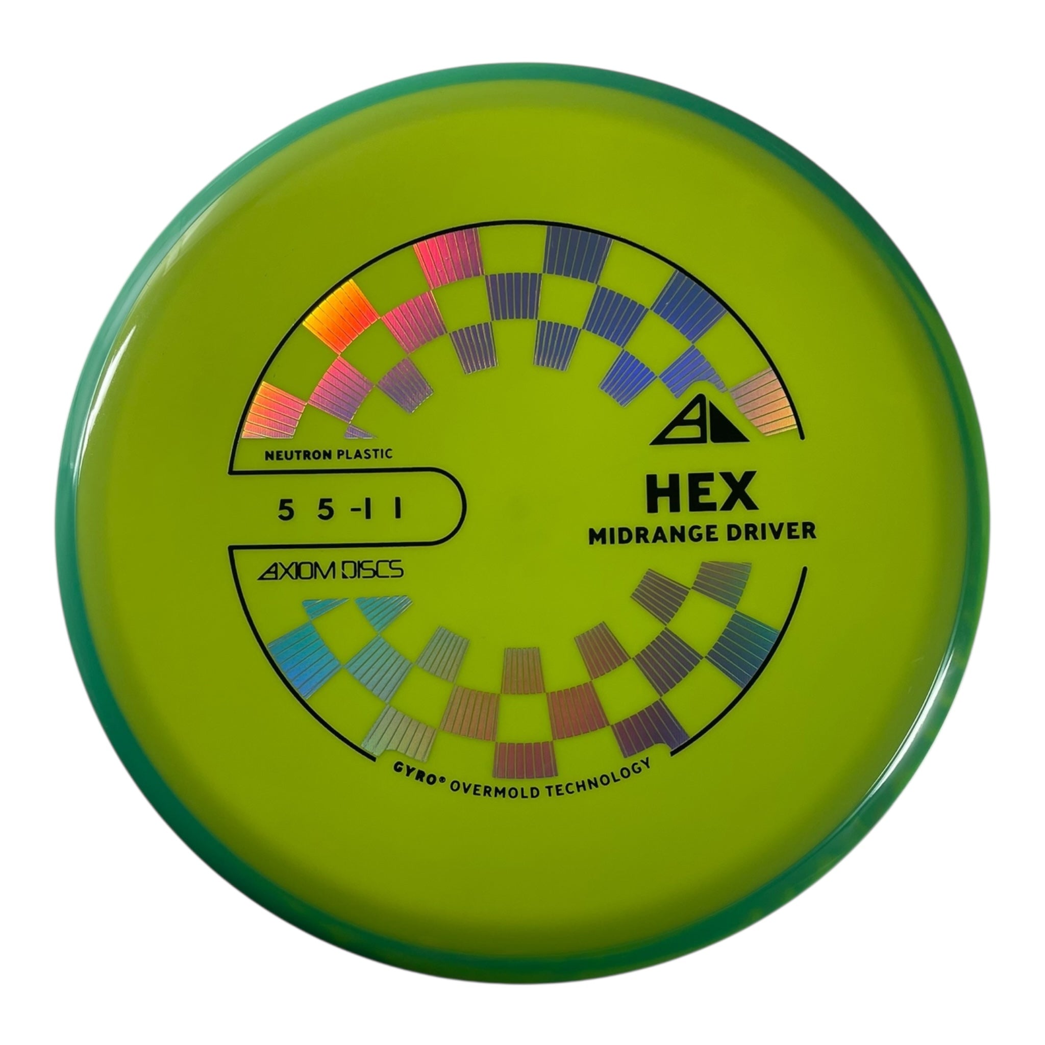 Axiom Discs Hex | Neutron | Yellow/Teal 168g (Project Lab Coat) Disc Golf