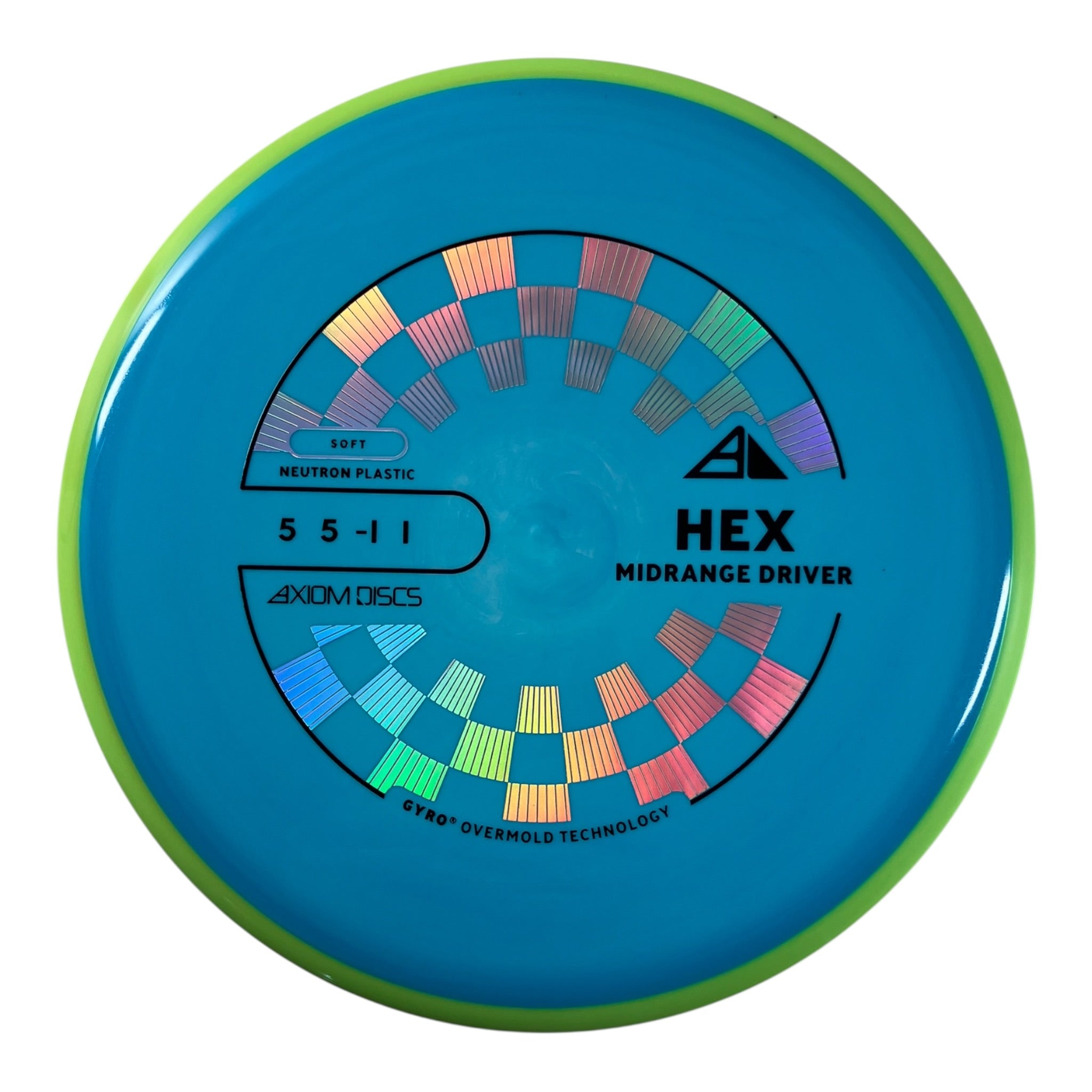 Axiom Discs Hex | Neutron Soft | Blue/Green 166-175g (Project Lab Coat) Disc Golf
