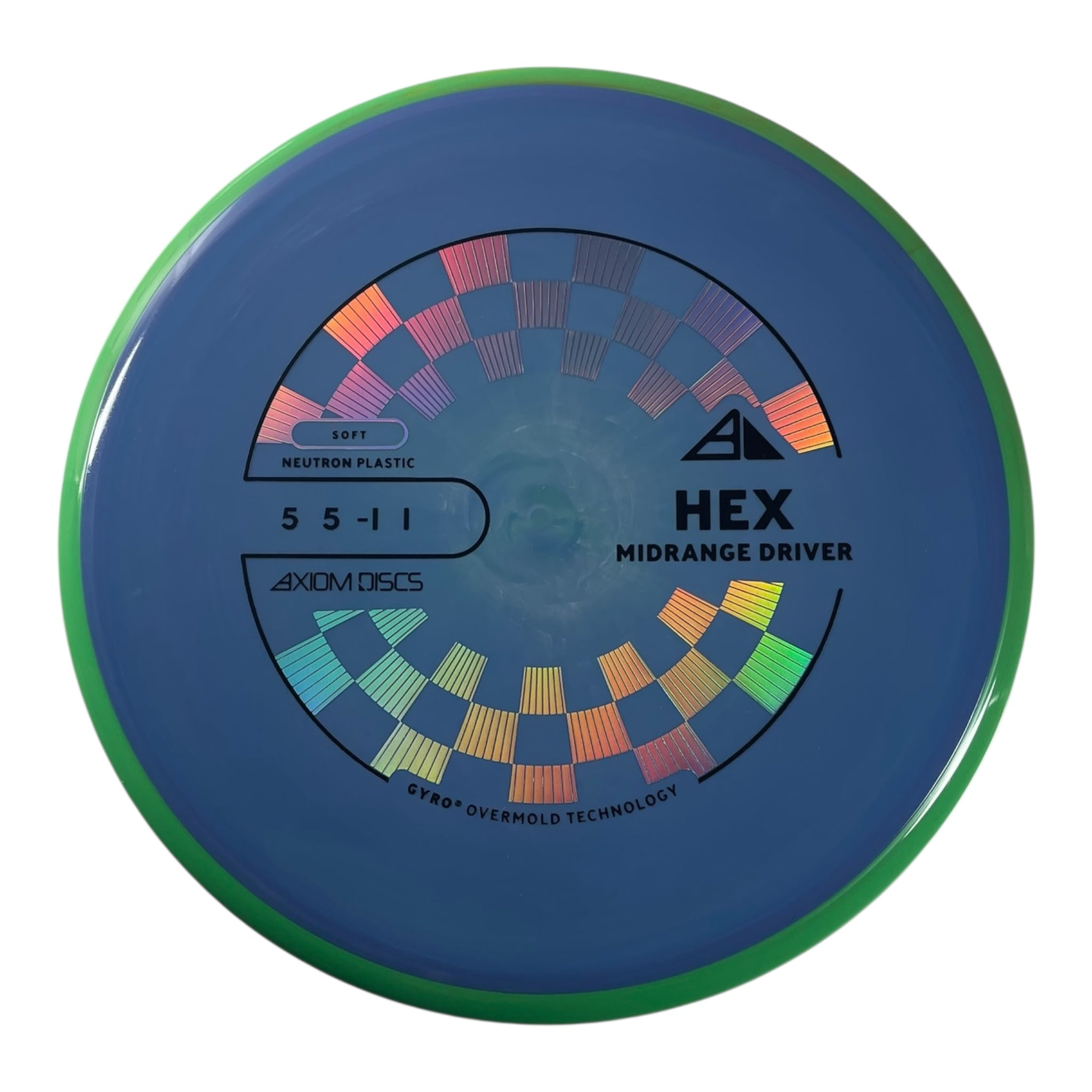 Axiom Discs Hex | Neutron Soft | Blue/Green 166g (Project Lab Coat) Disc Golf