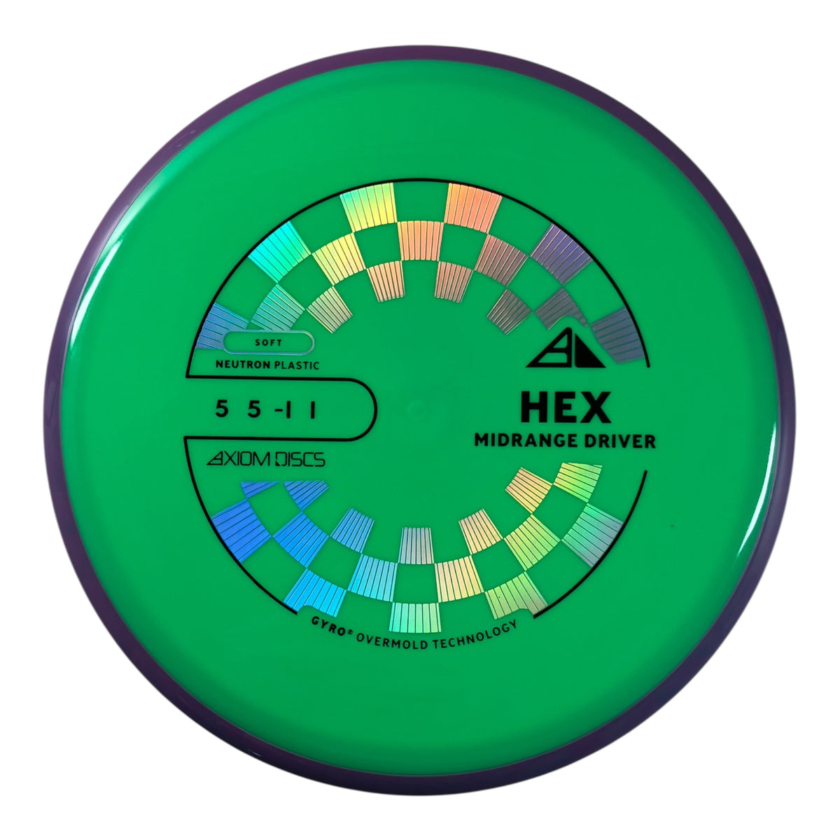 Axiom Discs Hex | Neutron Soft | Green/Purple 166-177g (Project Lab Coat) Disc Golf