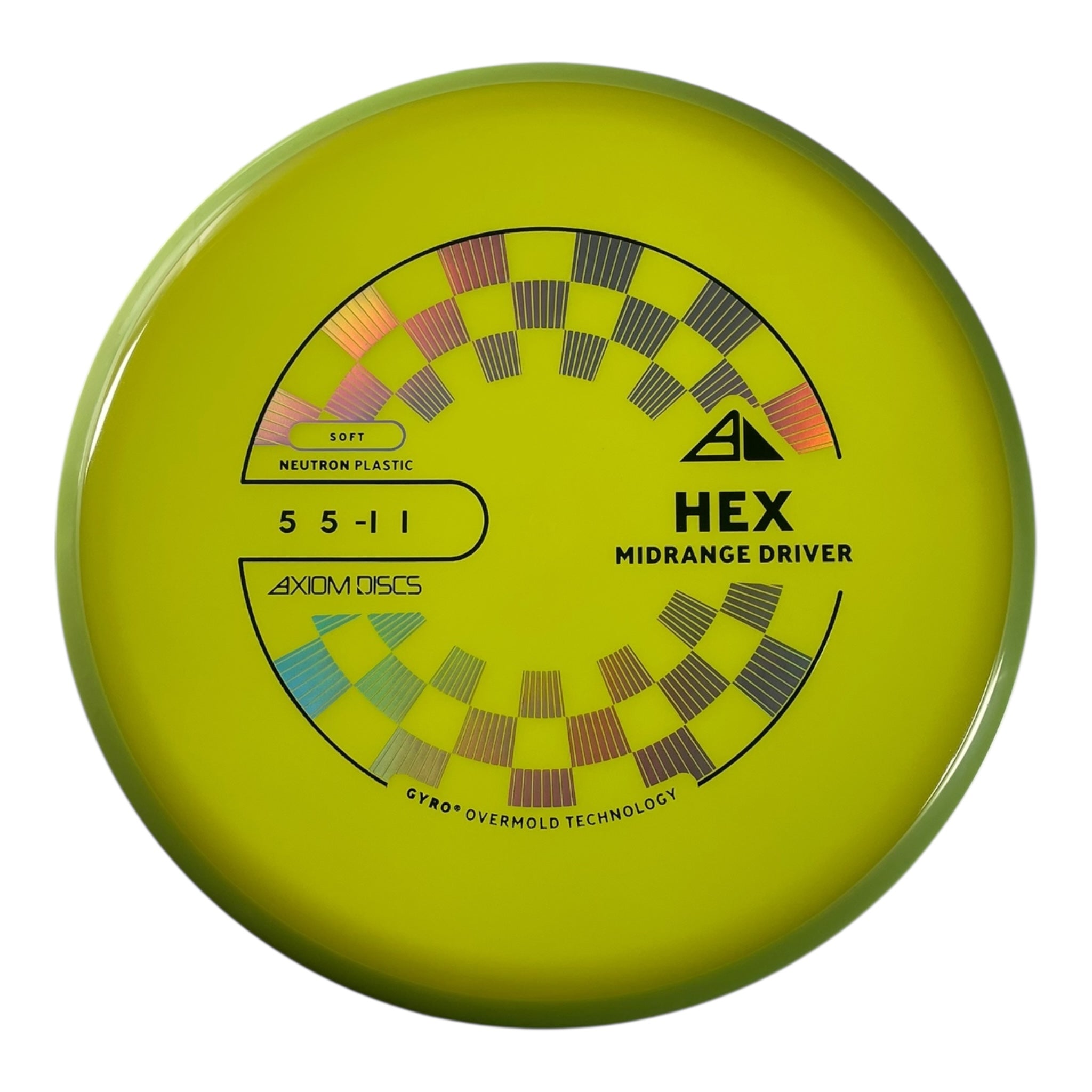 Axiom Discs Hex | Neutron Soft | Yellow/Yellow 175g (Project Lab Coat) Disc Golf