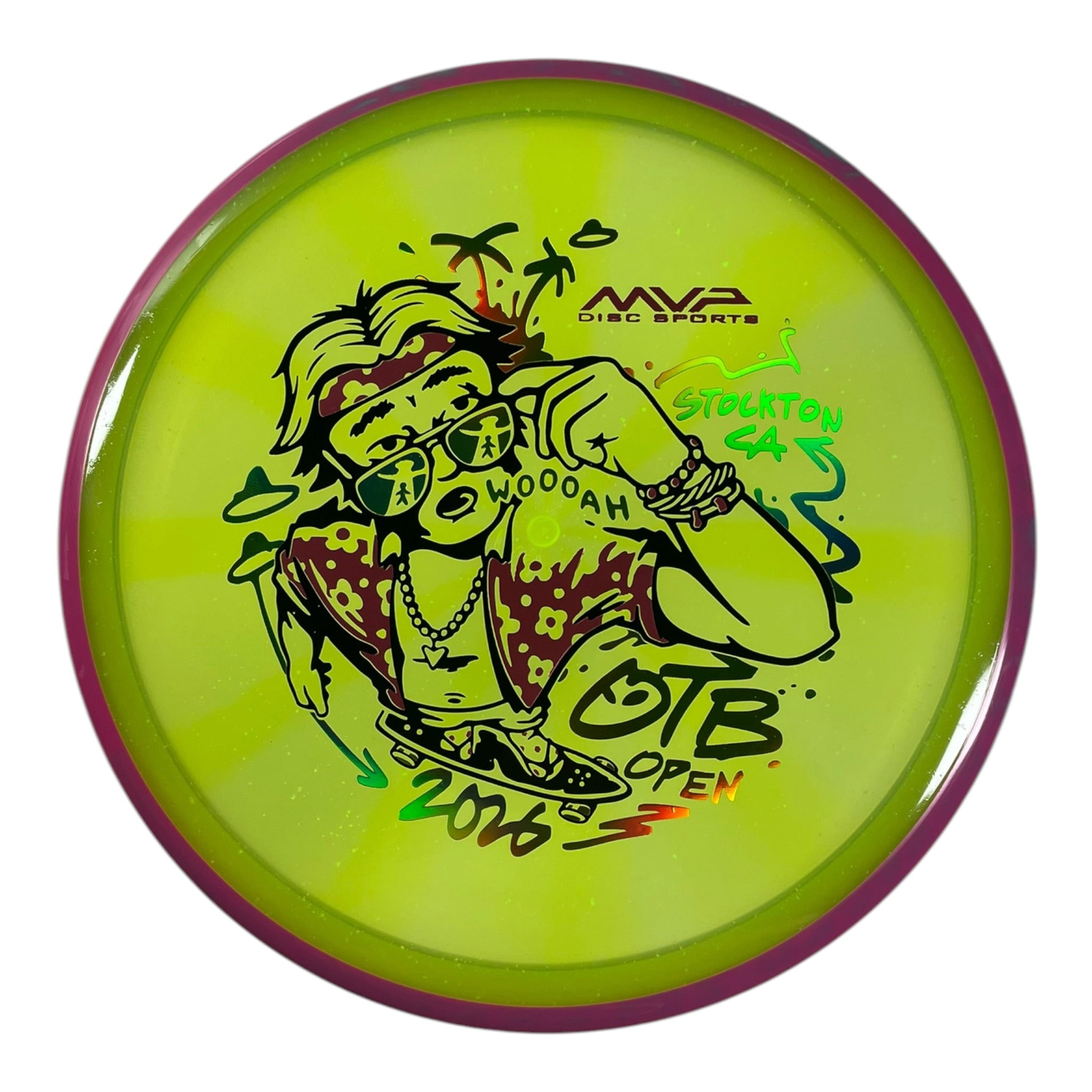 Axiom Discs Hex | Particle Glow Proton Soft | Yellow/Pink 174g (OTB Open 2026) Disc Golf