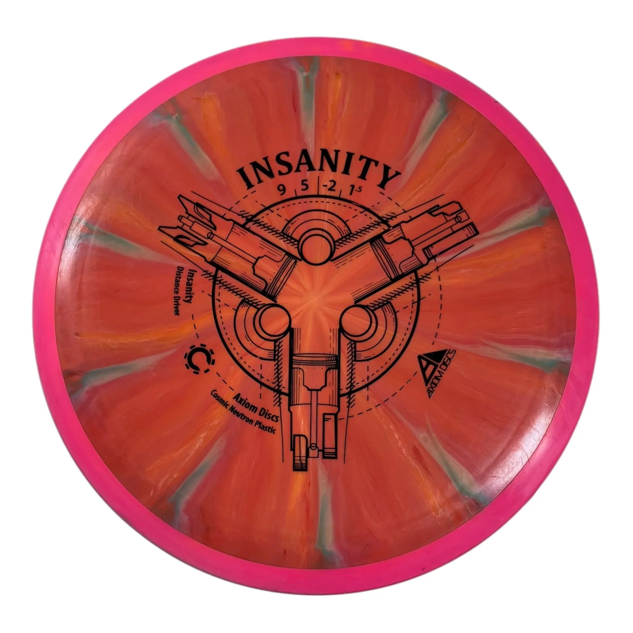 Axiom Discs Insanity - Used Fair | Cosmic Neutron | Orange/Pink 170g Disc Golf