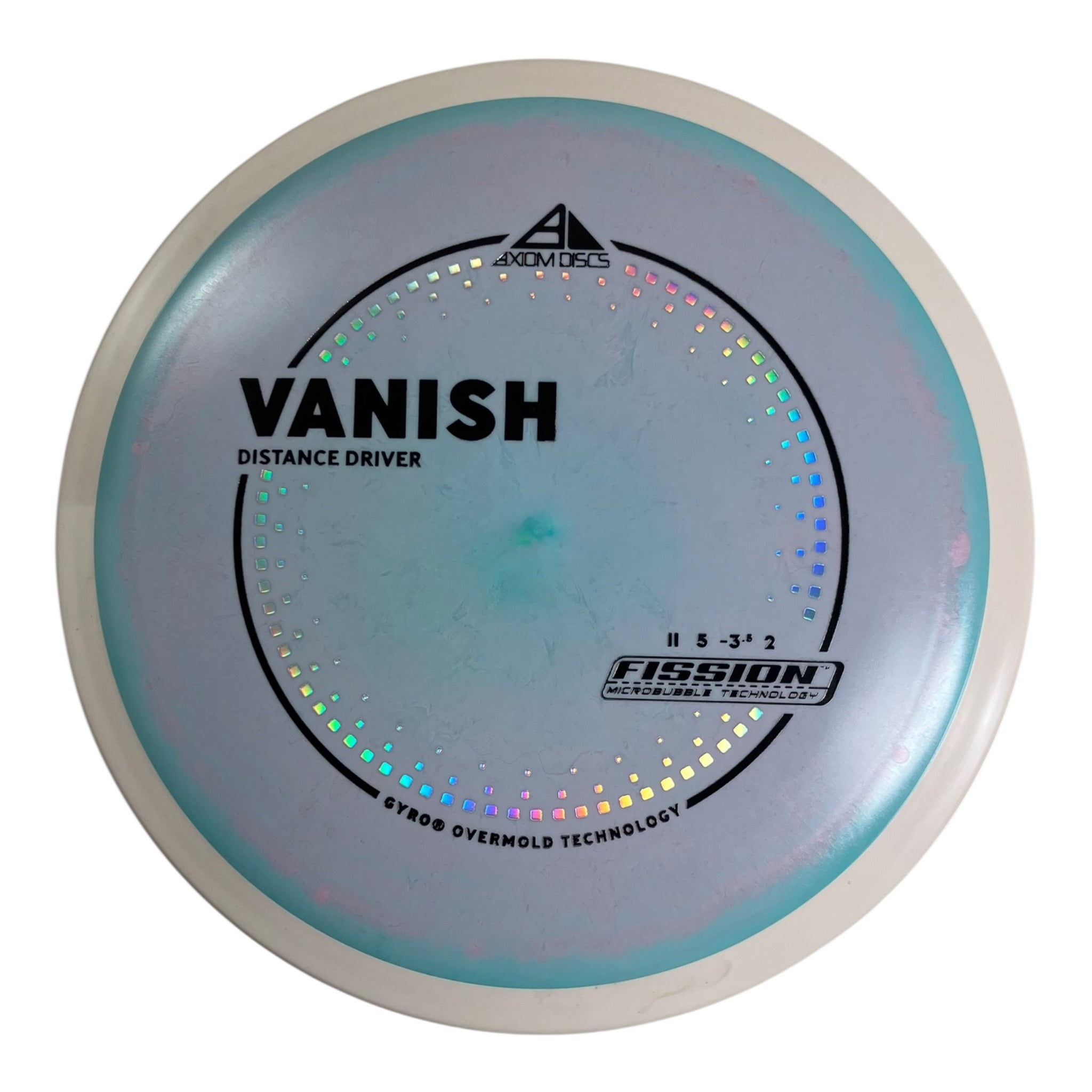 Axiom Discs Vanish | Fission | Blue/White 151g (Project Lab Coat) Disc Golf