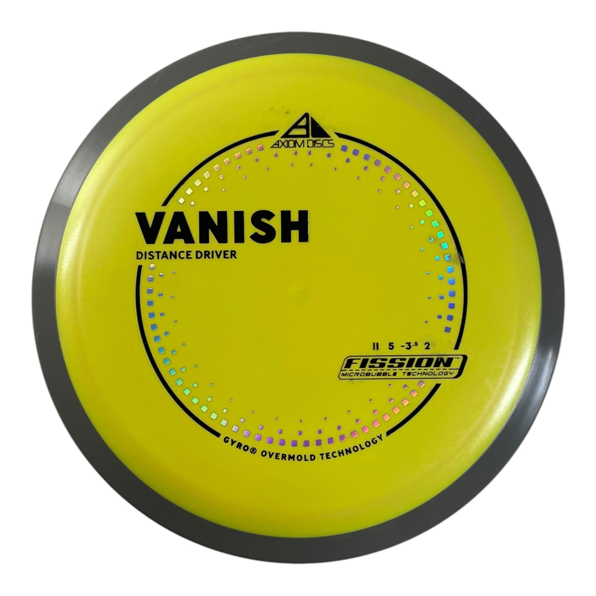 Axiom Discs Vanish | Fission | Yellow/Grey 174g (Project Lab Coat) Disc Golf
