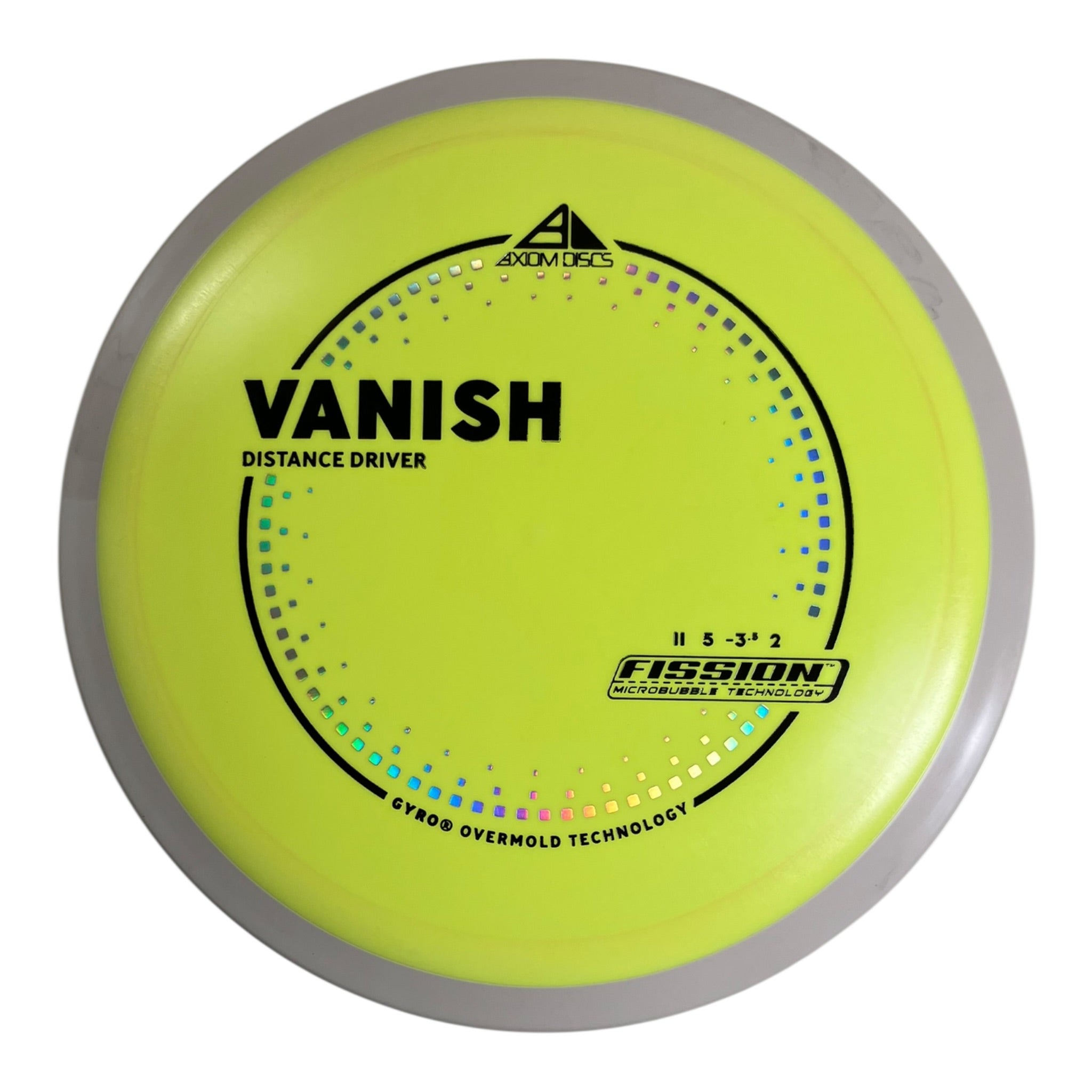 Axiom Discs Vanish | Fission | Yellow/White 159g (Project Lab Coat) Disc Golf