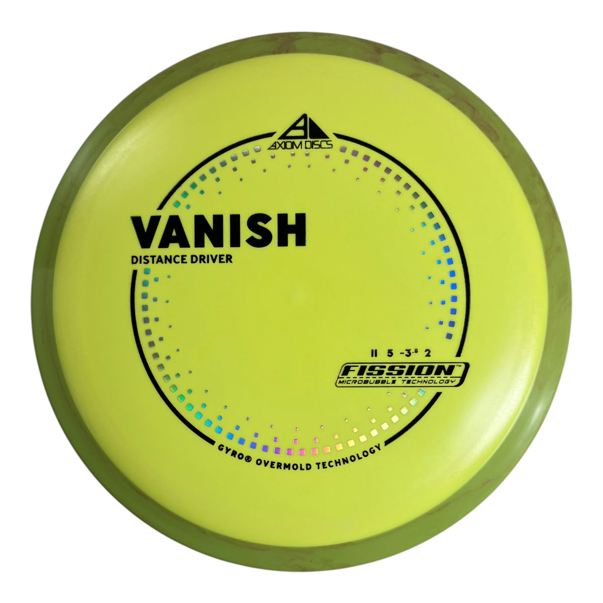 Axiom Discs Vanish | Fission | Yellow/Yellow 164-168g (Project Lab Coat) Disc Golf