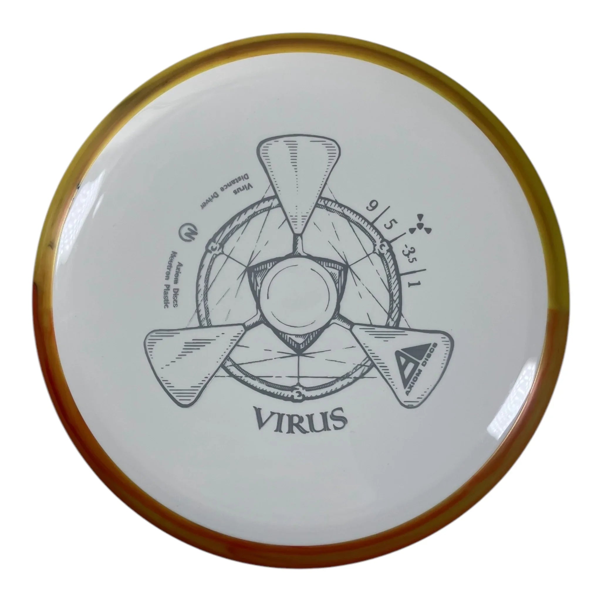 Axiom Discs Virus | Neutron | White/Orange 161g Disc Golf