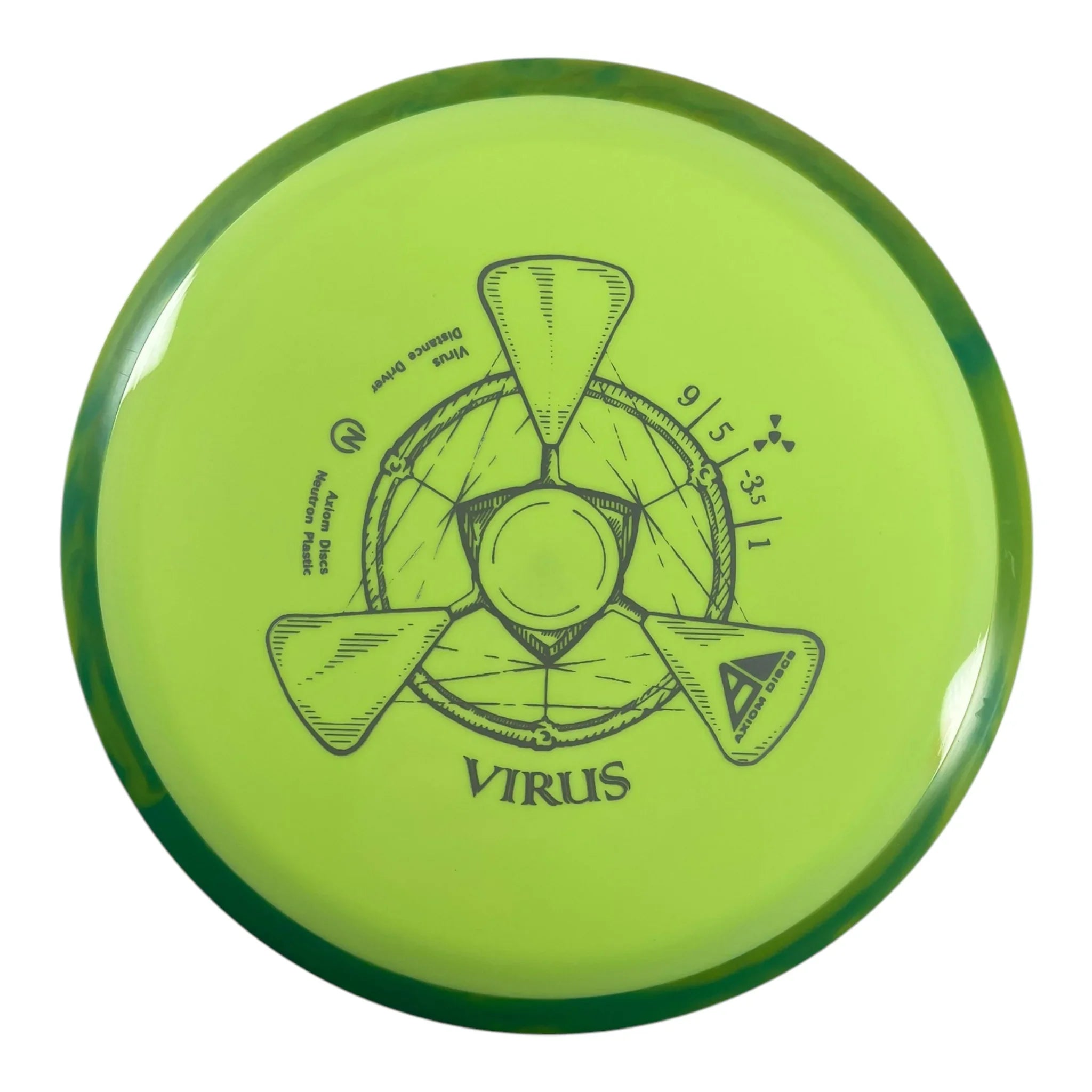 Axiom Discs Virus | Neutron | Yellow/Green 173g Disc Golf
