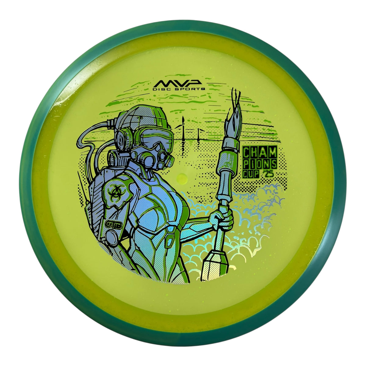 Axiom Discs Virus - Used Like New | Particle Glow Proton | Yellow/Teal 175g (OTB CC 2025) Disc Golf