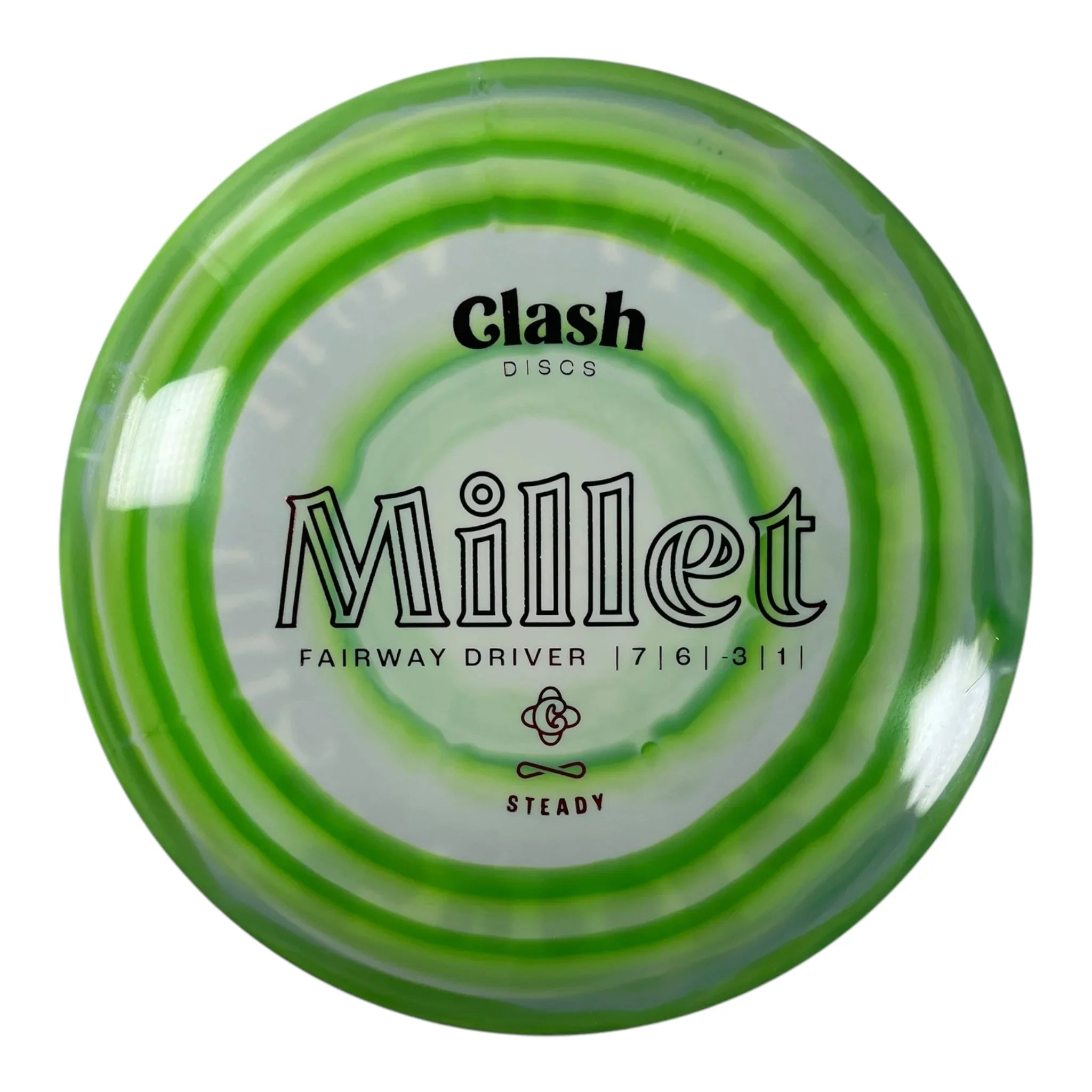 Clash Discs Millet | Steady Ring | Green/Red 177g Disc Golf