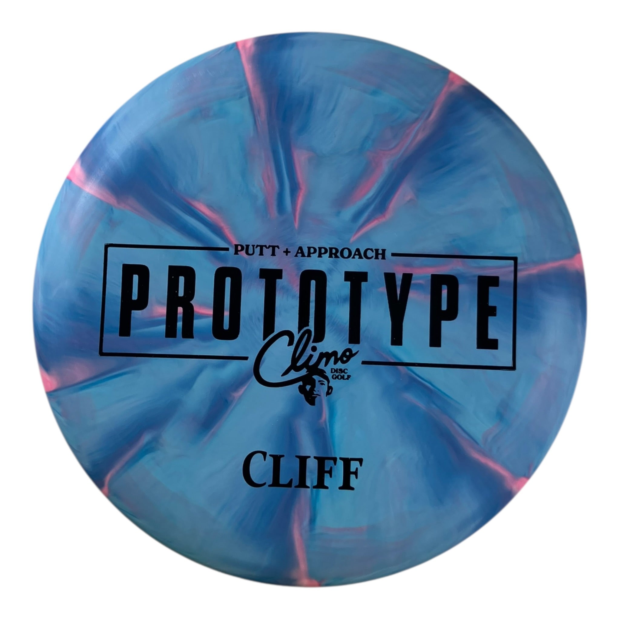 Climo Disc Golf Cliff | Swirly Trophy Line | Blue/Black 174-175g Disc Golf