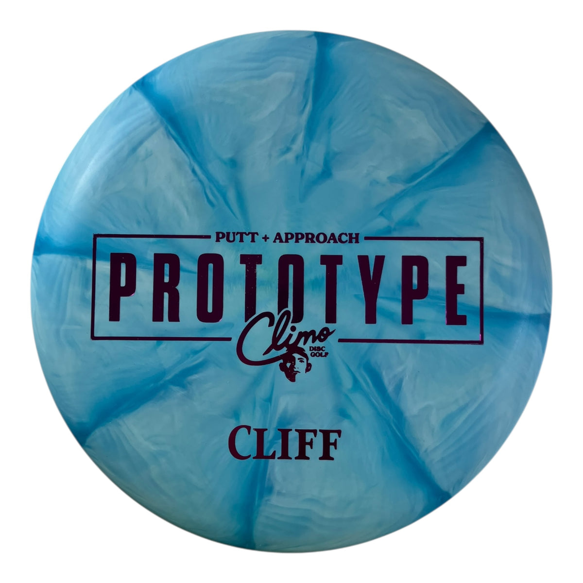 Climo Disc Golf Cliff | Swirly Trophy Line | Blue/Pink 173g (Prototype) Disc Golf