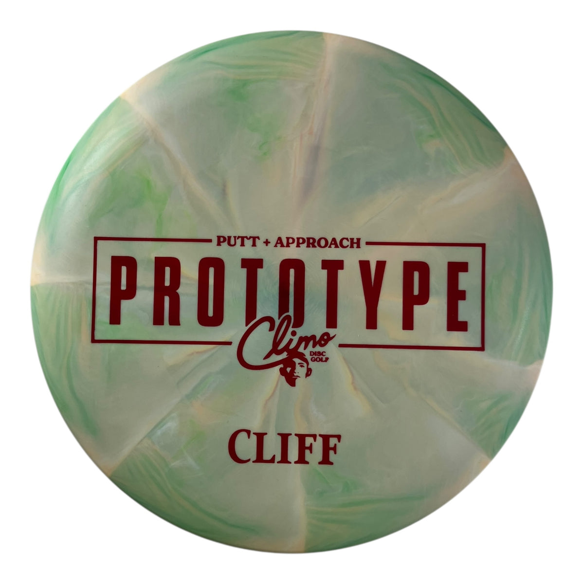 Climo Disc Golf Cliff | Swirly Trophy Line | Green/Red 173g (Prototype) Disc Golf