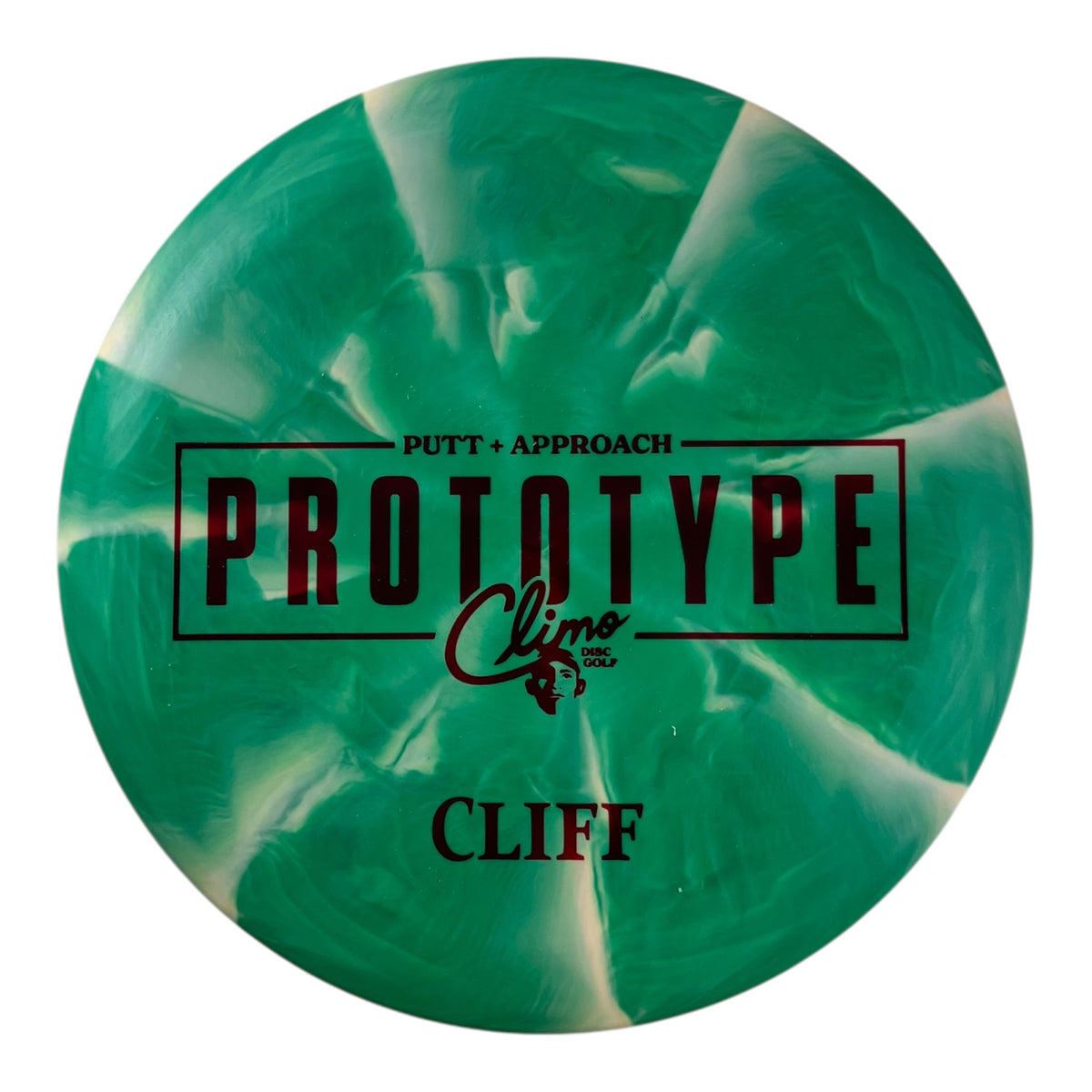 Climo Disc Golf Cliff | Swirly Trophy Line | Green/Red 174g (Prototype) Disc Golf