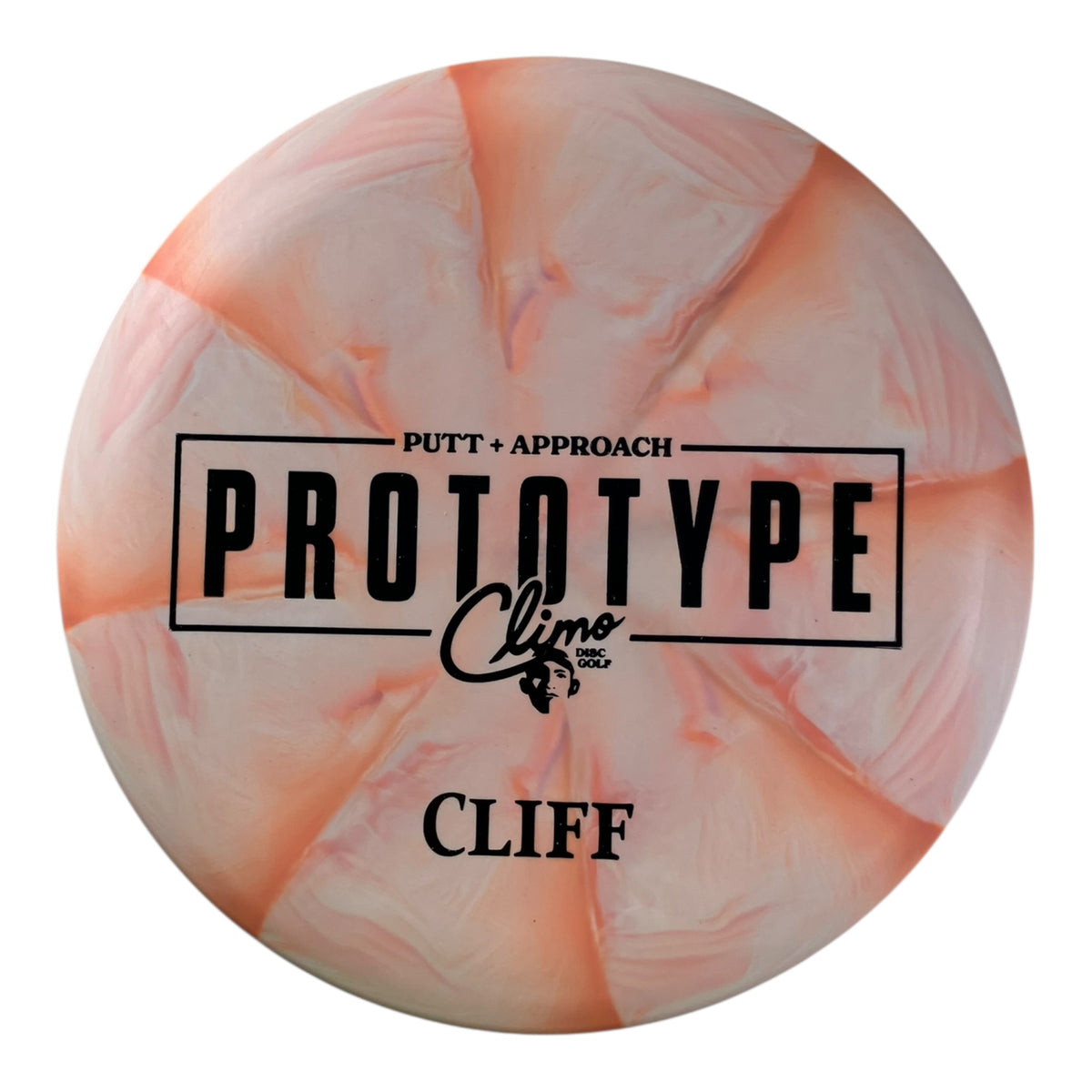 Climo Disc Golf Cliff | Swirly Trophy Line | Orange/Black 175g Disc Golf