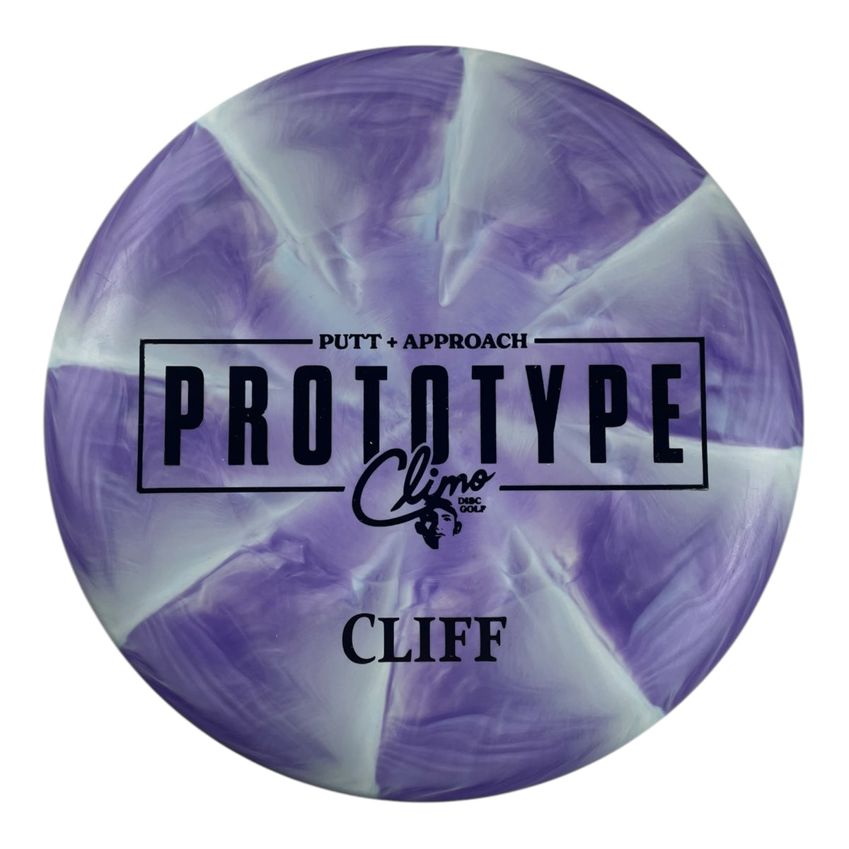 Climo Disc Golf Cliff | Swirly Trophy Line | Purple/Black 173g (Prototype) Disc Golf