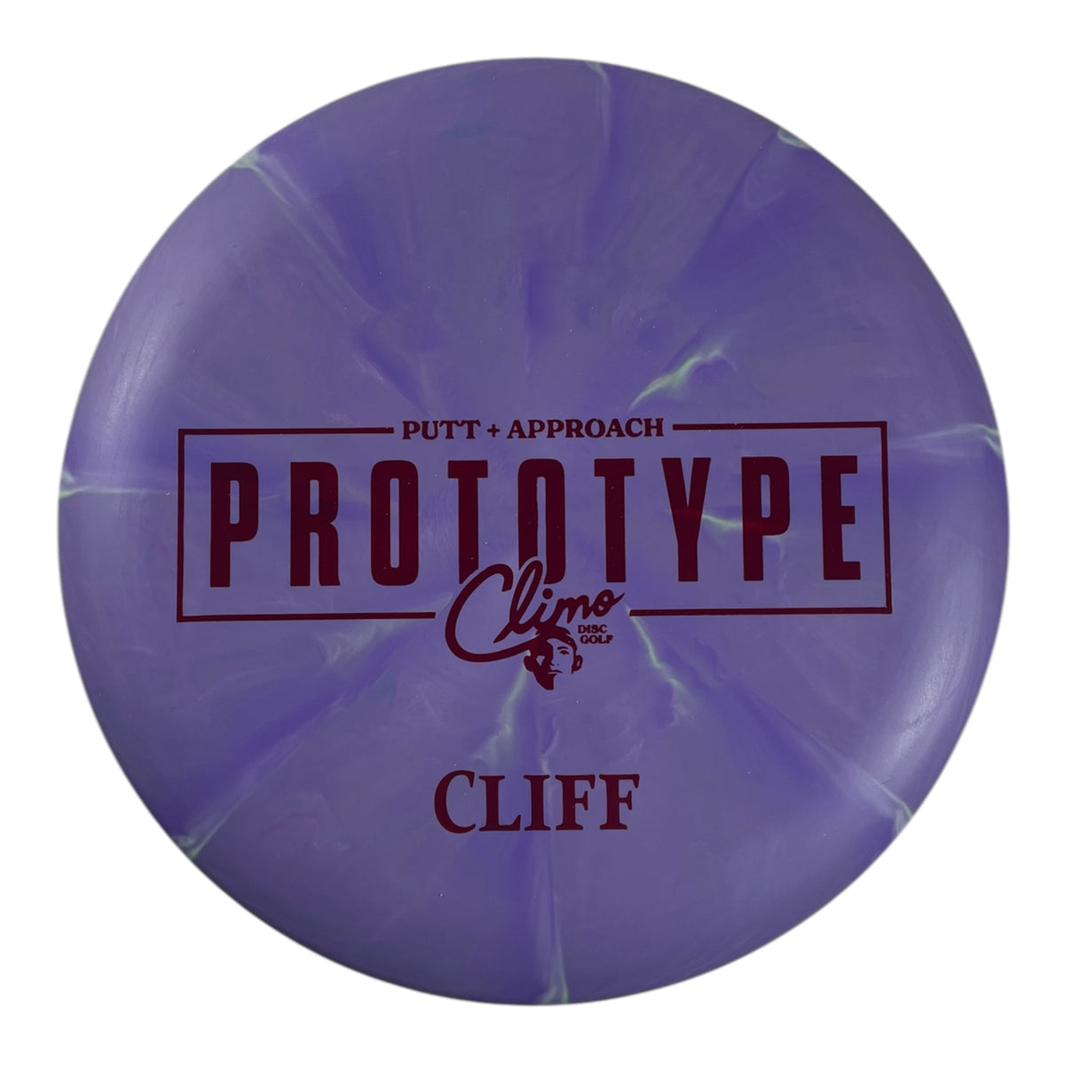 Climo Disc Golf Cliff | Swirly Trophy Line | Purple/Red 174g (Prototype) Disc Golf