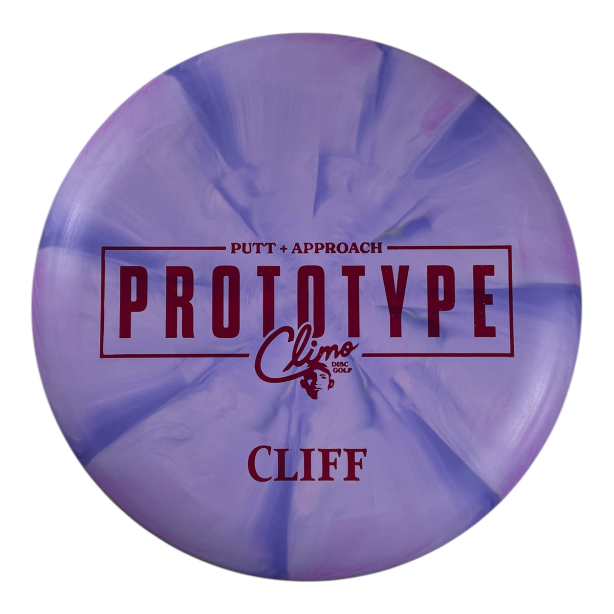 Climo Disc Golf Cliff | Swirly Trophy Line | Purple/Red 175g (Prototype) Disc Golf
