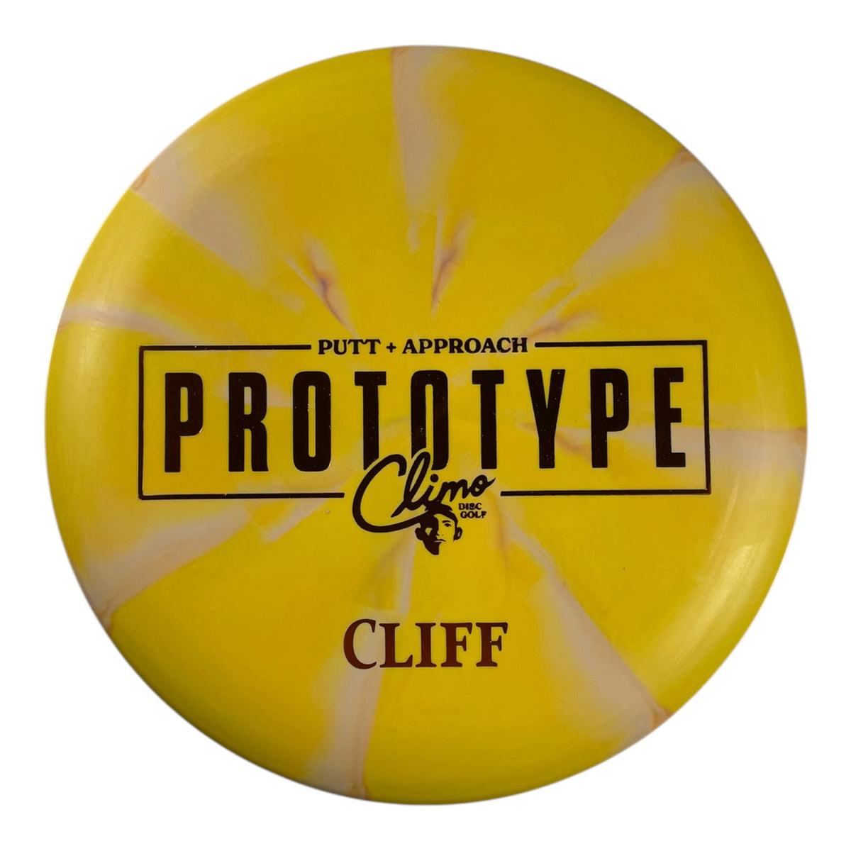 Climo Disc Golf Cliff | Swirly Trophy Line | Yellow/Orange 174g (Prototype) Disc Golf