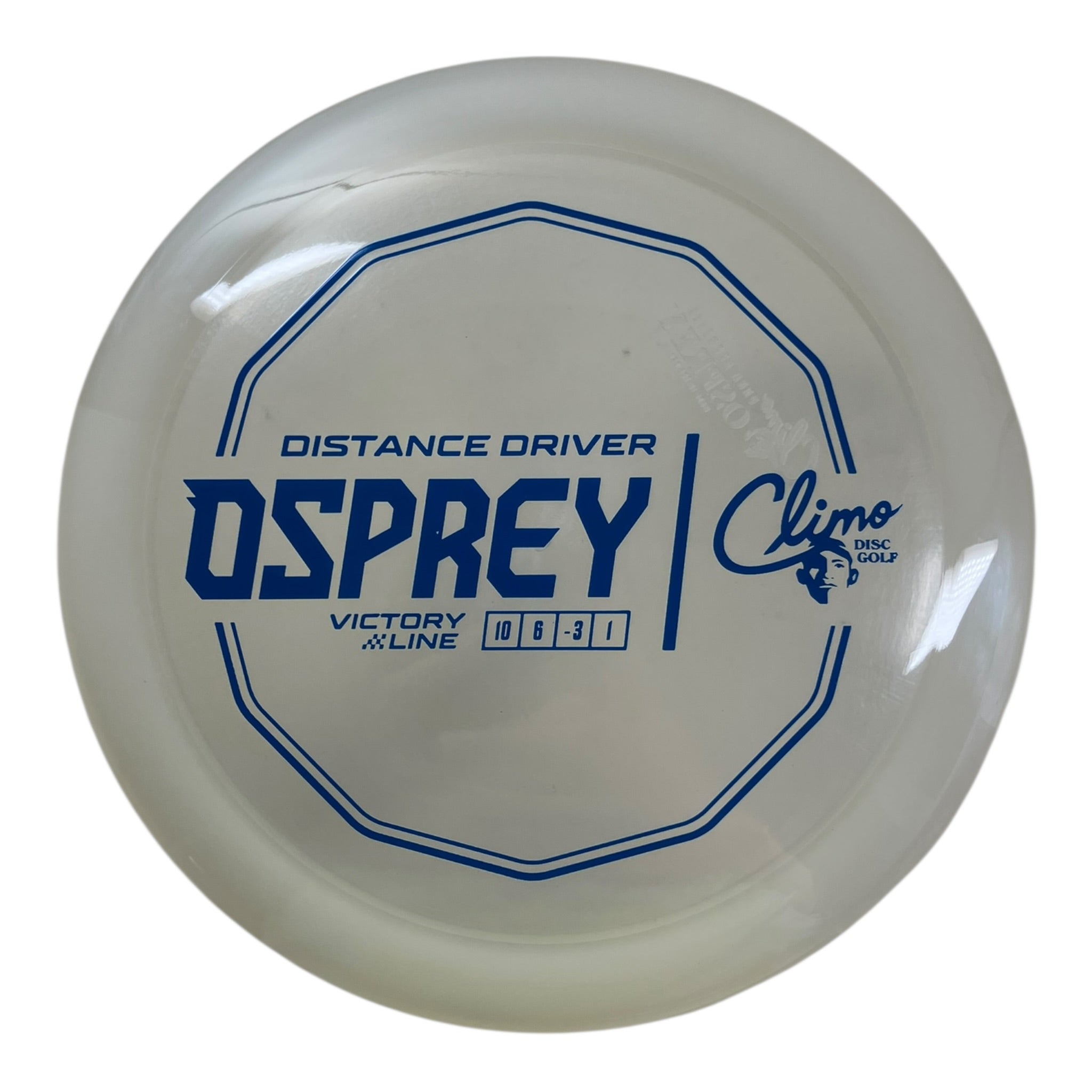 Climo Disc Golf Osprey | Victory Line | White/Blue 174g Disc Golf