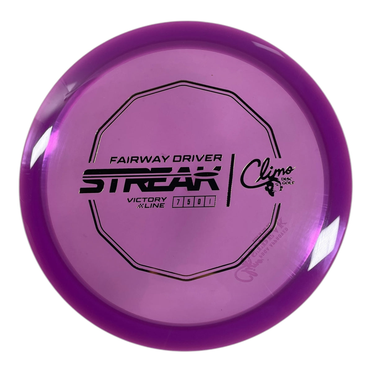Climo Disc Golf Streak | Victory Line | Purple/Gold 172g Disc Golf