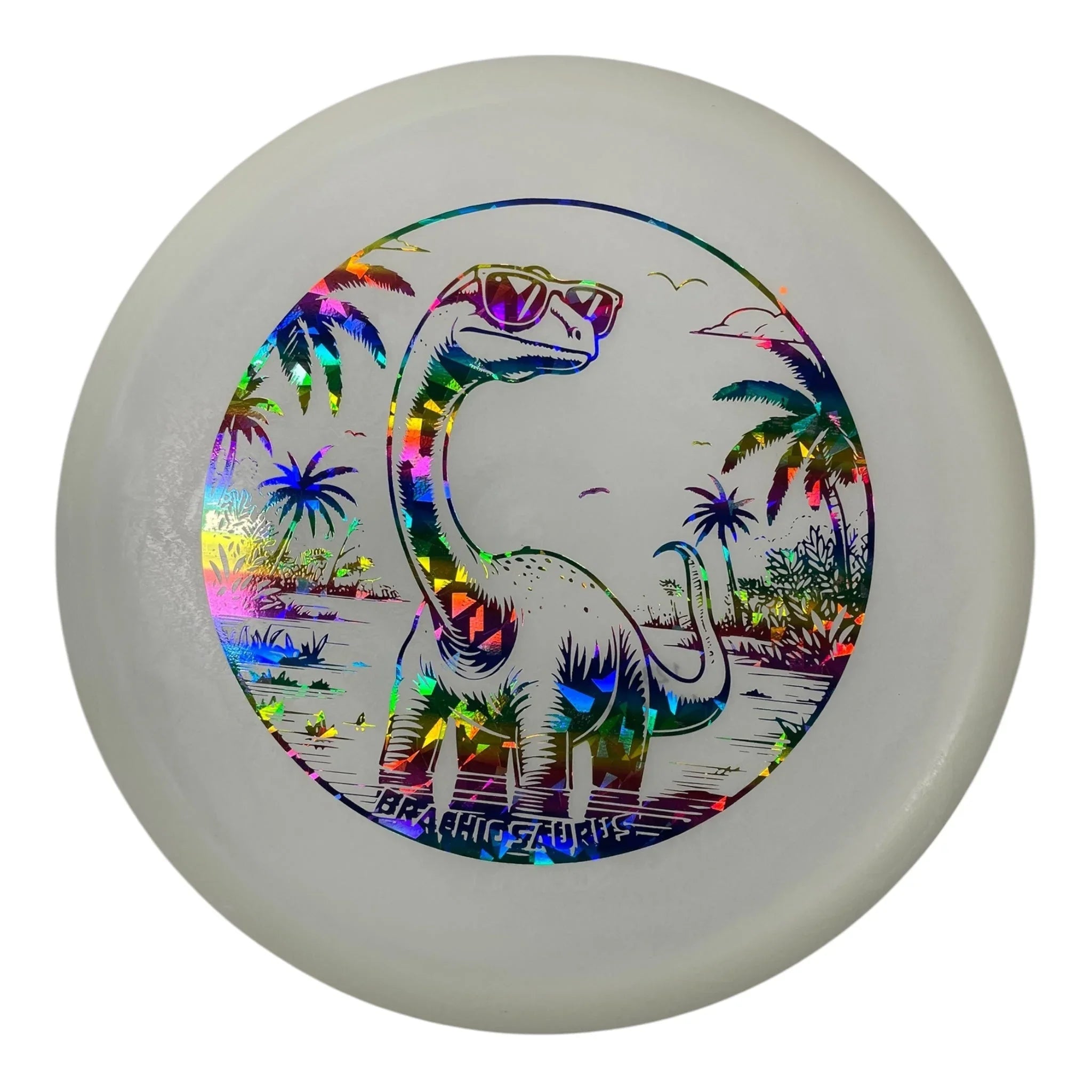 Dino Discs Brachiosaurus | Egg Shell Glow | Rainbow/Glow 128g Disc Golf