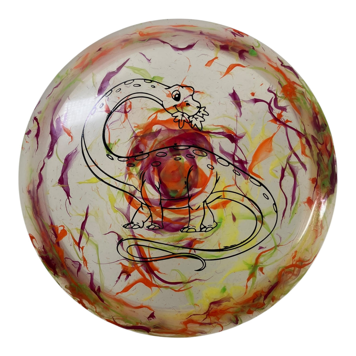Dino Discs Diplodocus | Egg Shell | Multi Black 126g Disc Golf