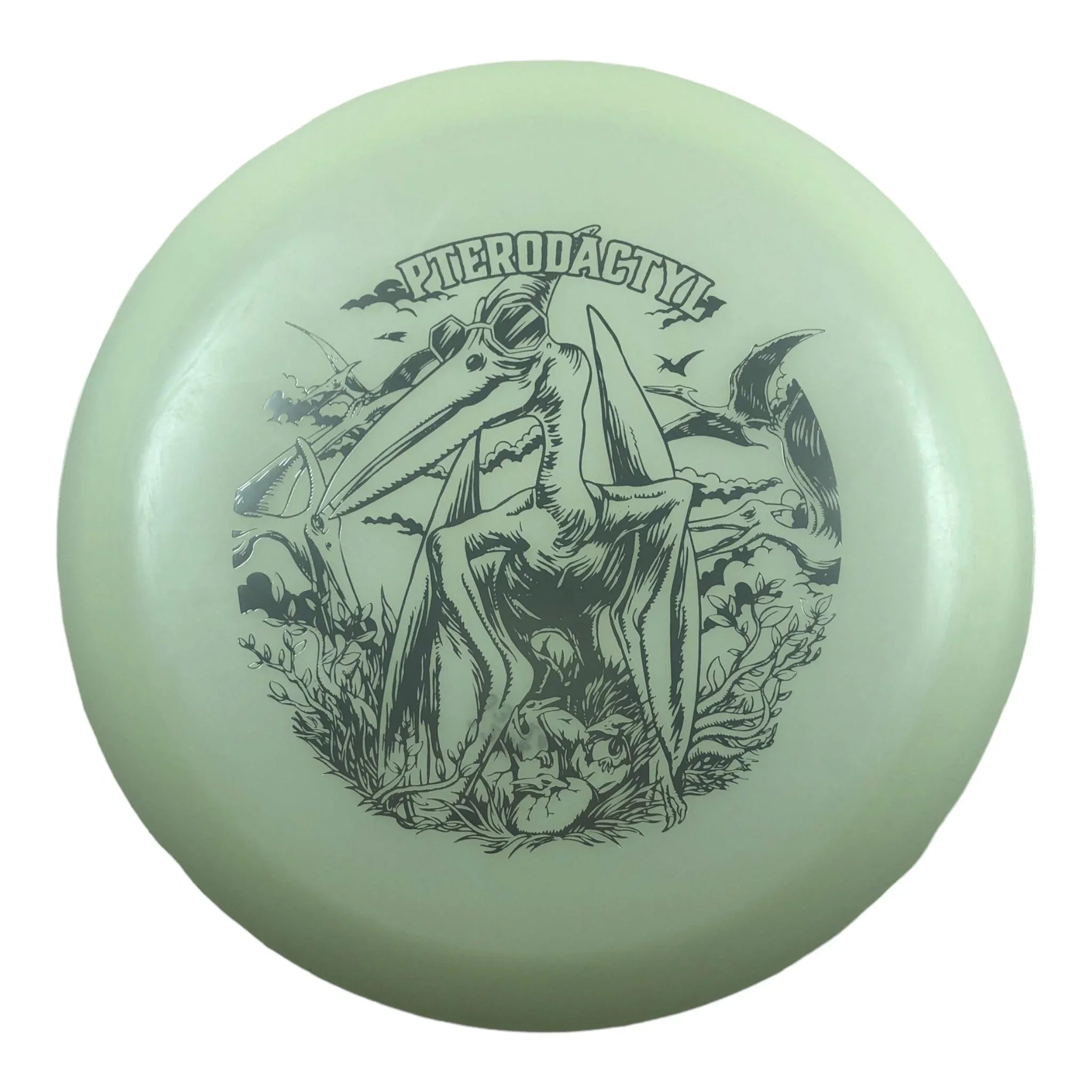Dino Discs Pterodactylus | Egg Shell Glow | White/Silver 122g Disc Golf