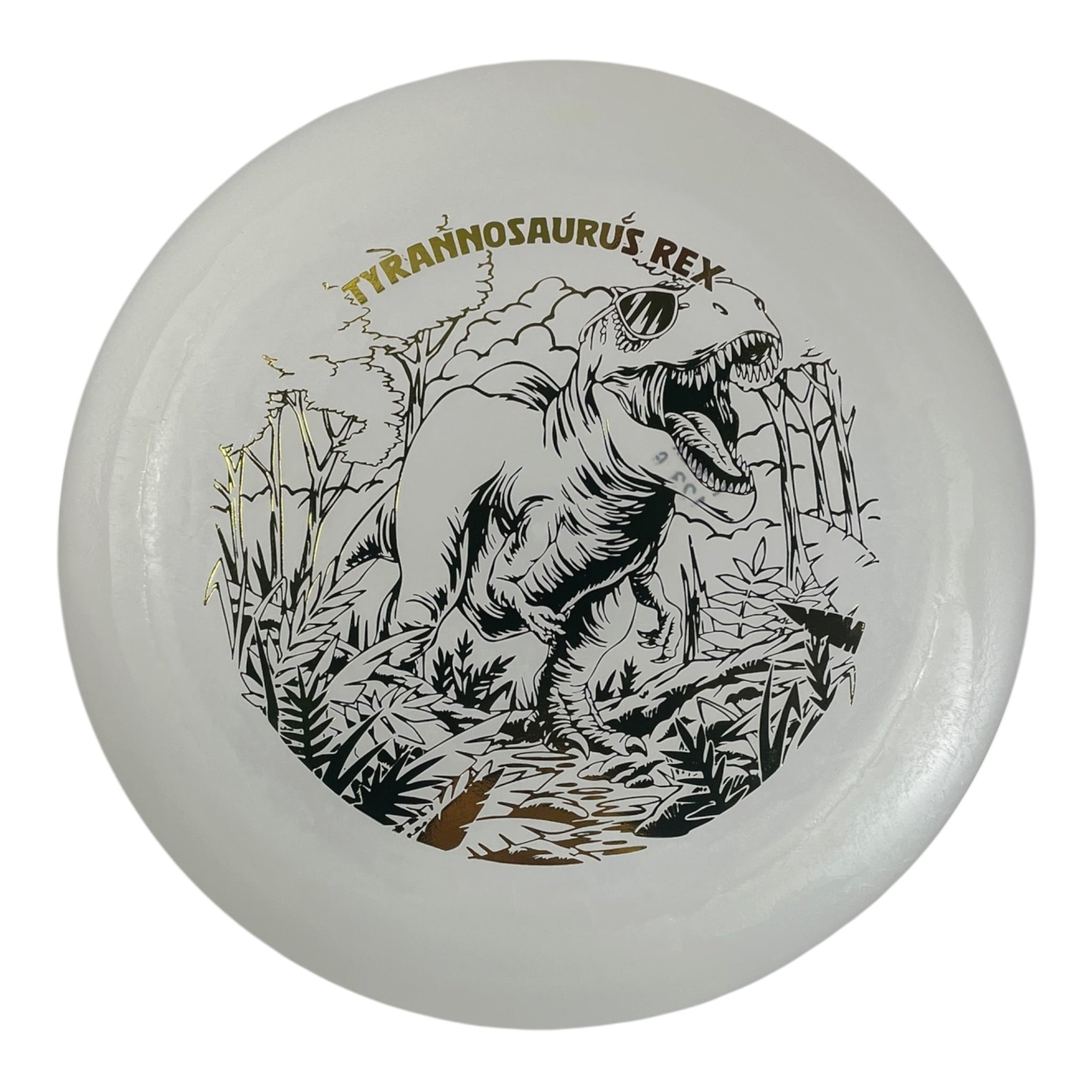 Dino Discs Tyrannosaurus Rex | Egg Shell Glow | Glow/Gold 123g Disc Golf