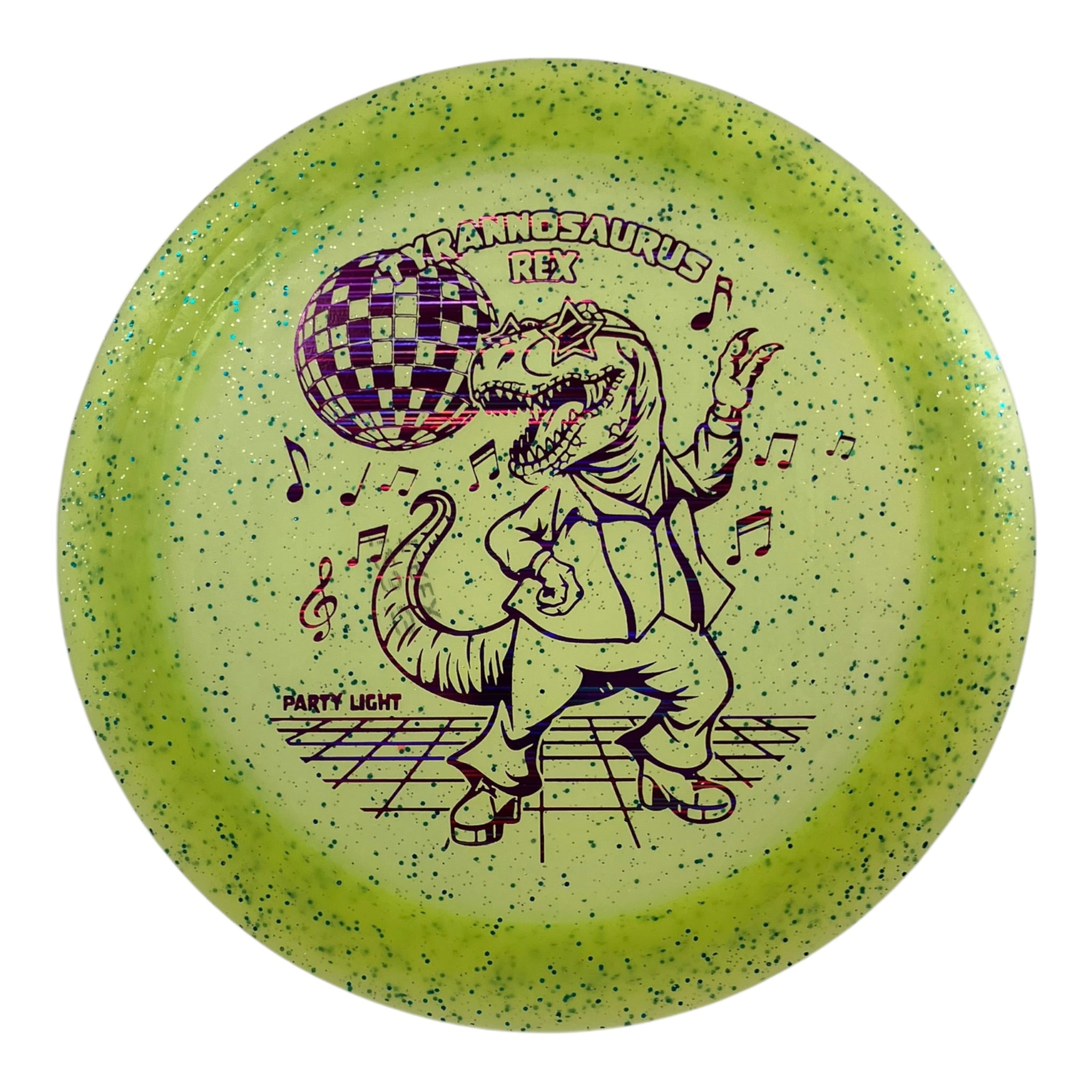 Dino Discs Tyrannosaurus Rex | Party Light | Green/Purple 123g Disc Golf