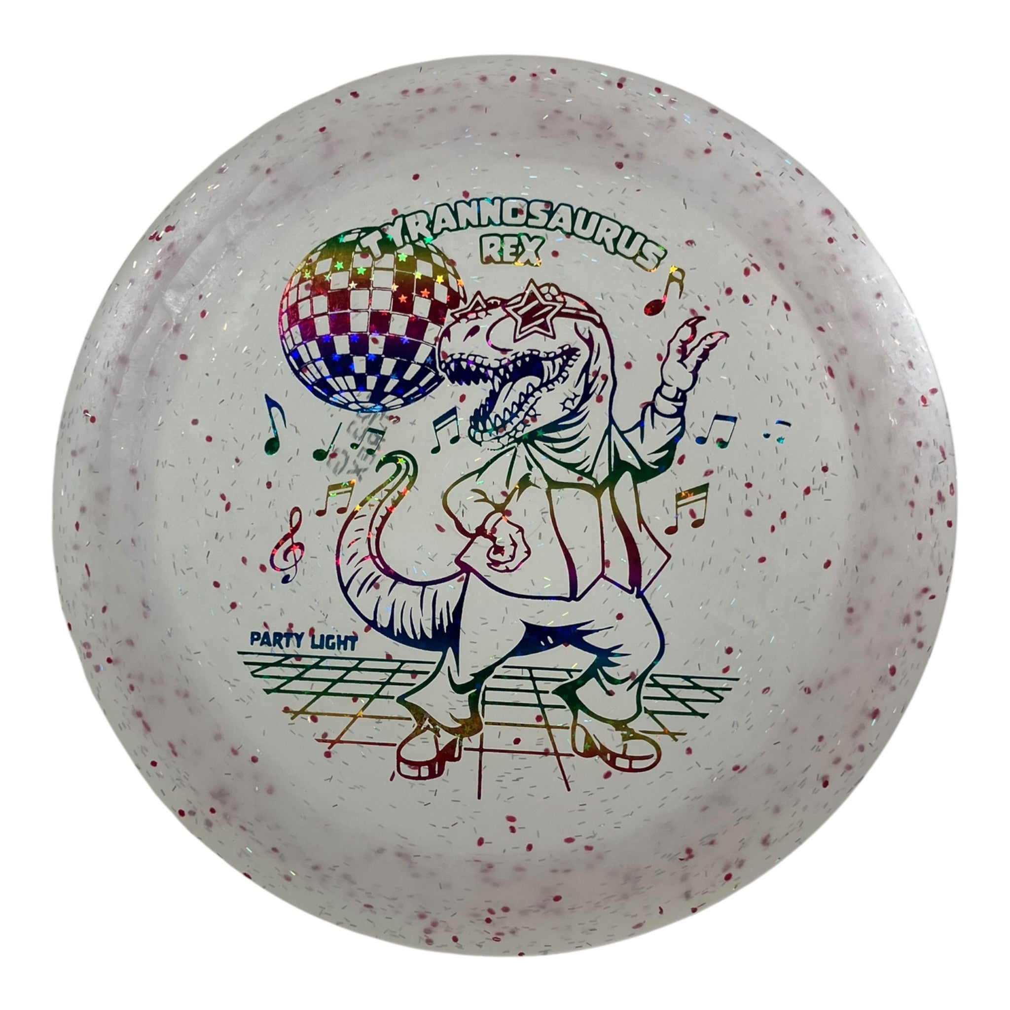Dino Discs Tyrannosaurus Rex | Party Light | White/Rainbow 123g Disc Golf