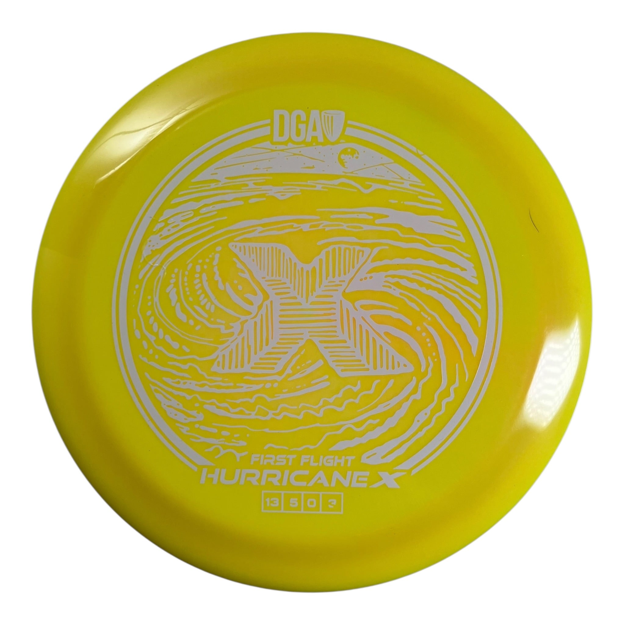 Disc Golf Association Hurricane X | LE Swirl | Yellow/White 173g (First Flight) Disc Golf