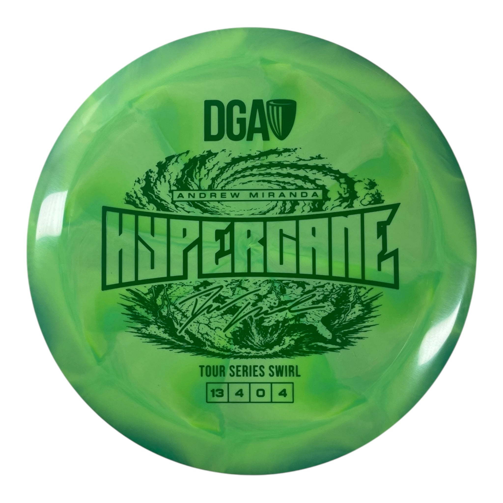 Disc Golf Association Hypercane | Tour Series Swirl | Green/Green 167g (Andrew Miranda) Disc Golf