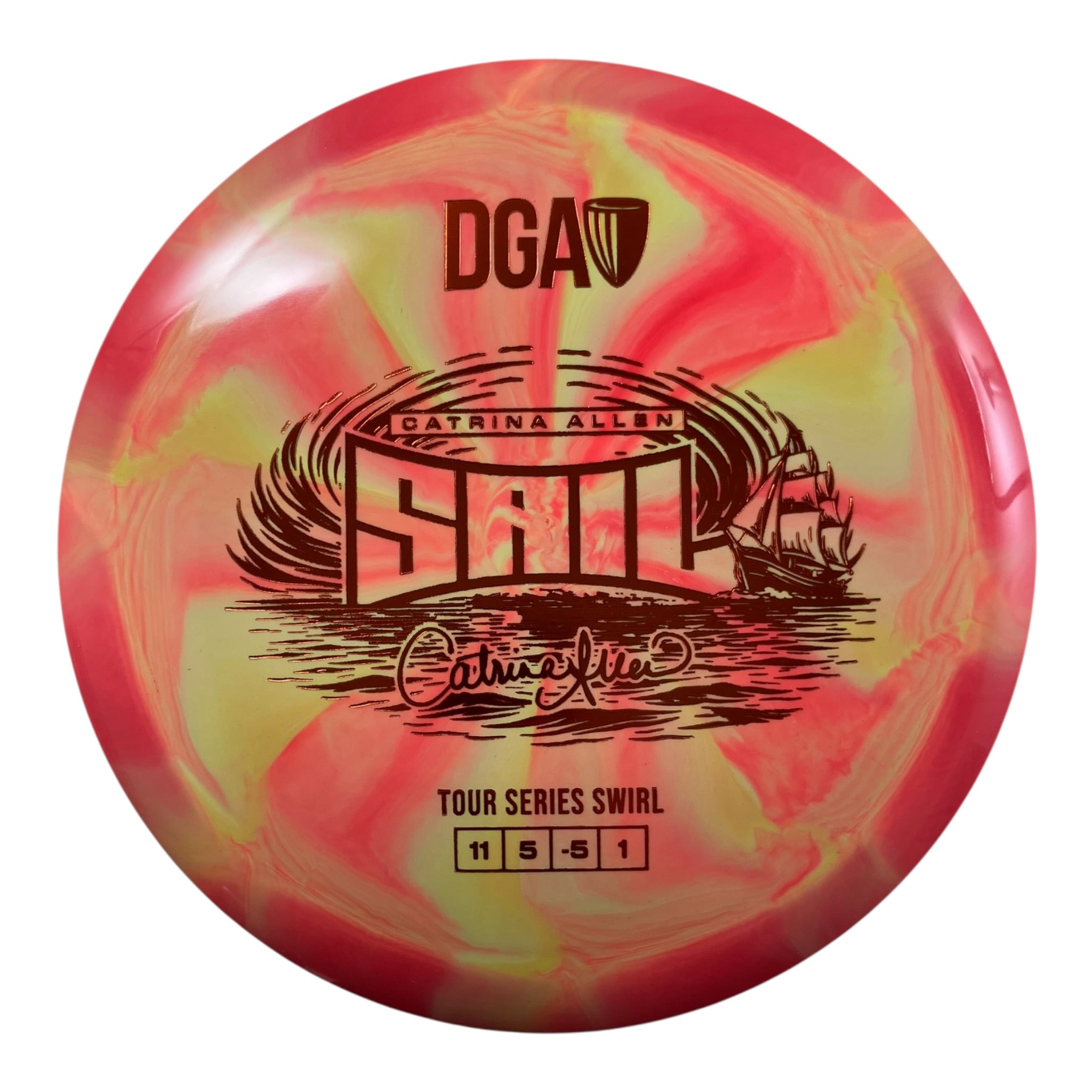 Disc Golf Association Sail | Tour Series Swirl | Orange/Bronze 173g (Catrina Allen) Disc Golf