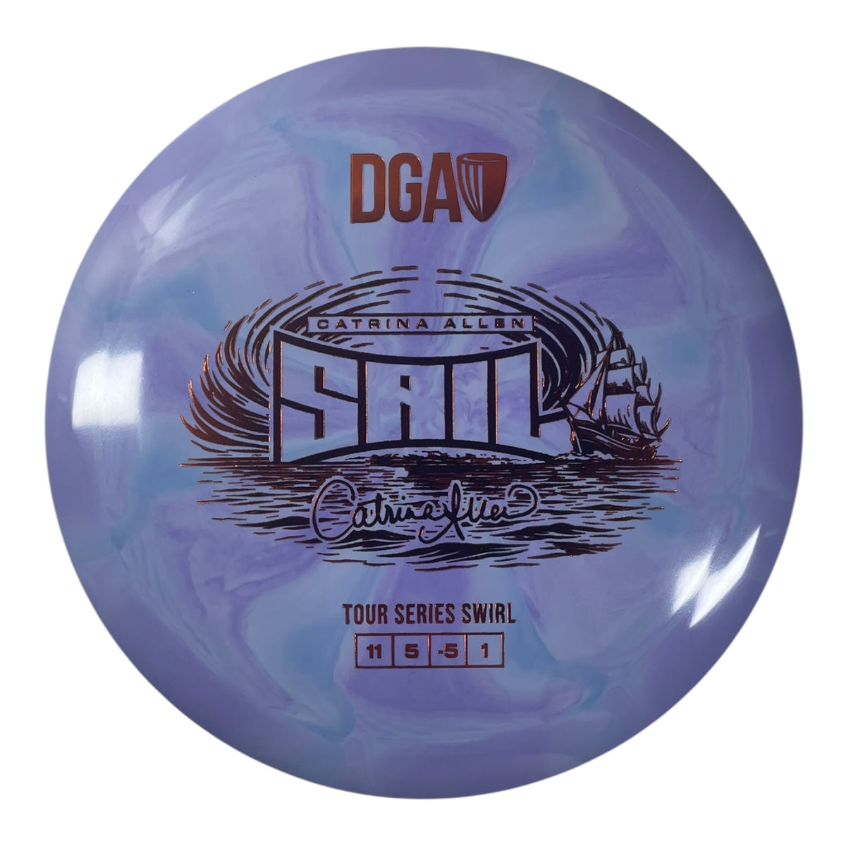 Disc Golf Association Sail | Tour Series Swirl | Purple/Orange 174g (Catrina Allen) Disc Golf