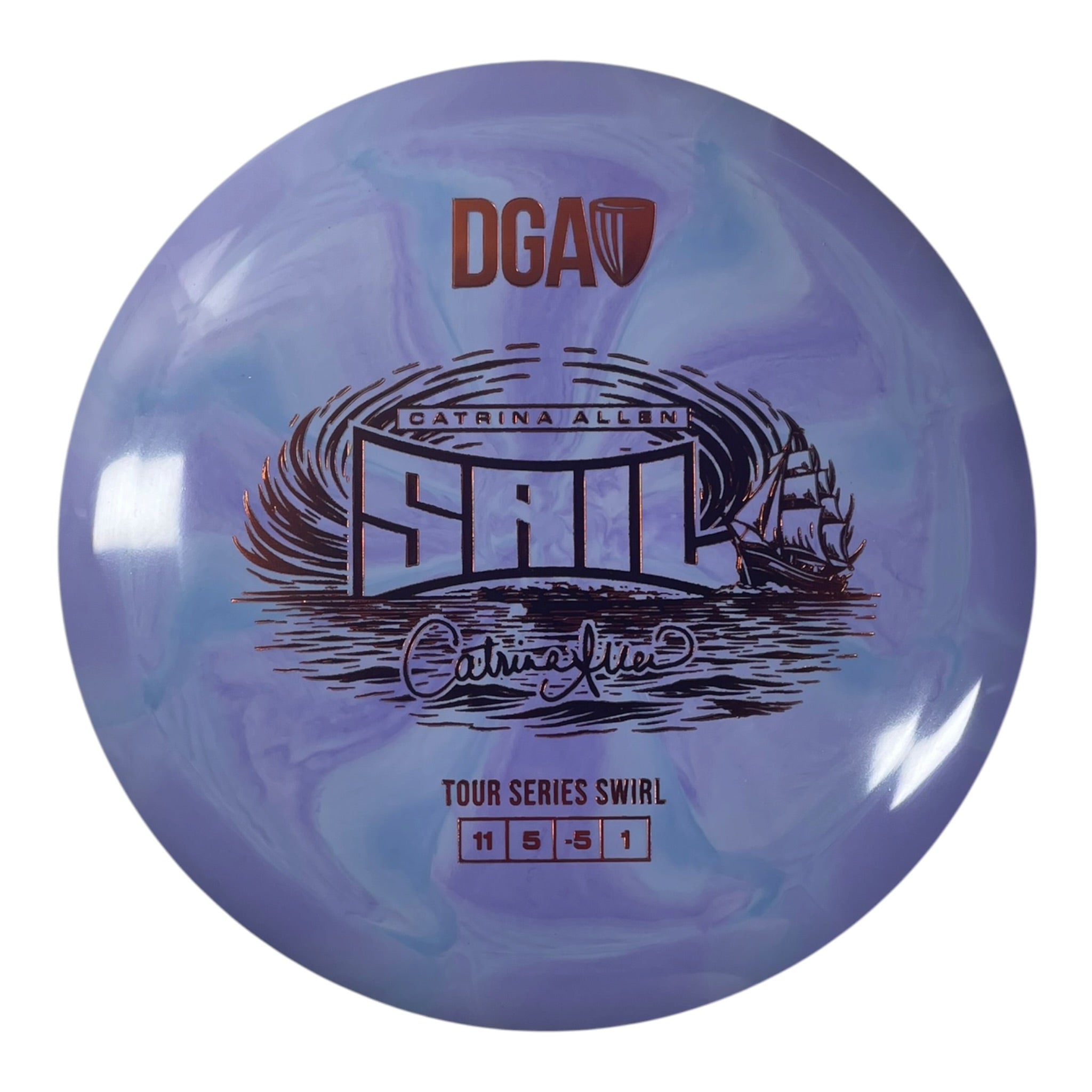 Disc Golf Association Sail | Tour Series Swirl | Purple/Orange 174g (Catrina Allen) Disc Golf