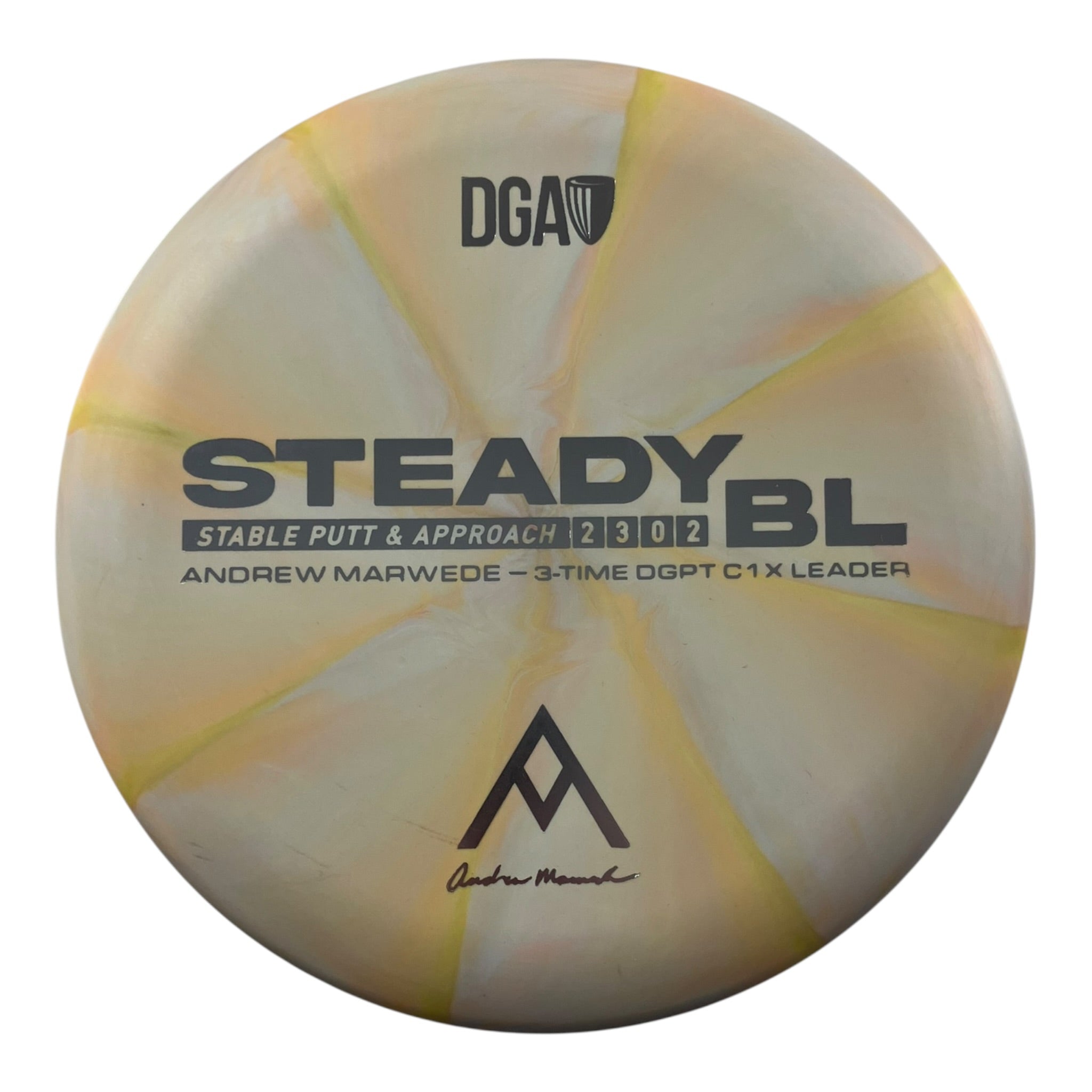 Disc Golf Association Steady BL | Stone Swirl | Yellow/Holo 173g (Andrew Marwede) Disc Golf