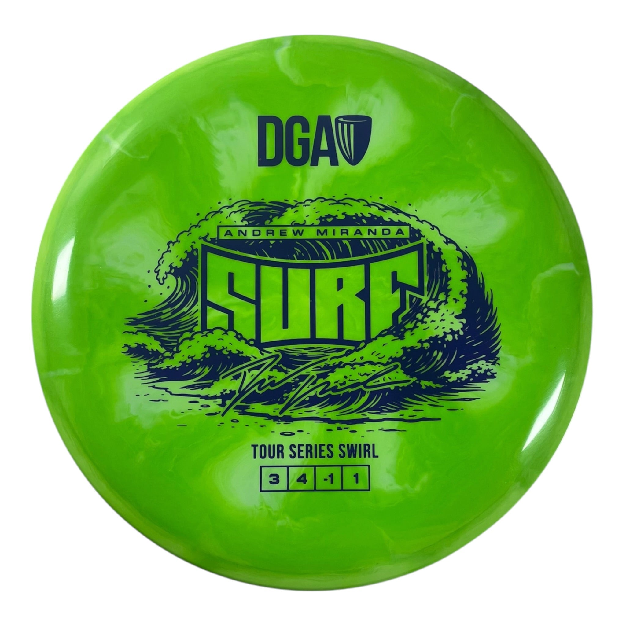 Disc Golf Association Surf | Tour Series Swirl | Green/Purple 173g (Andrew Miranda) Disc Golf