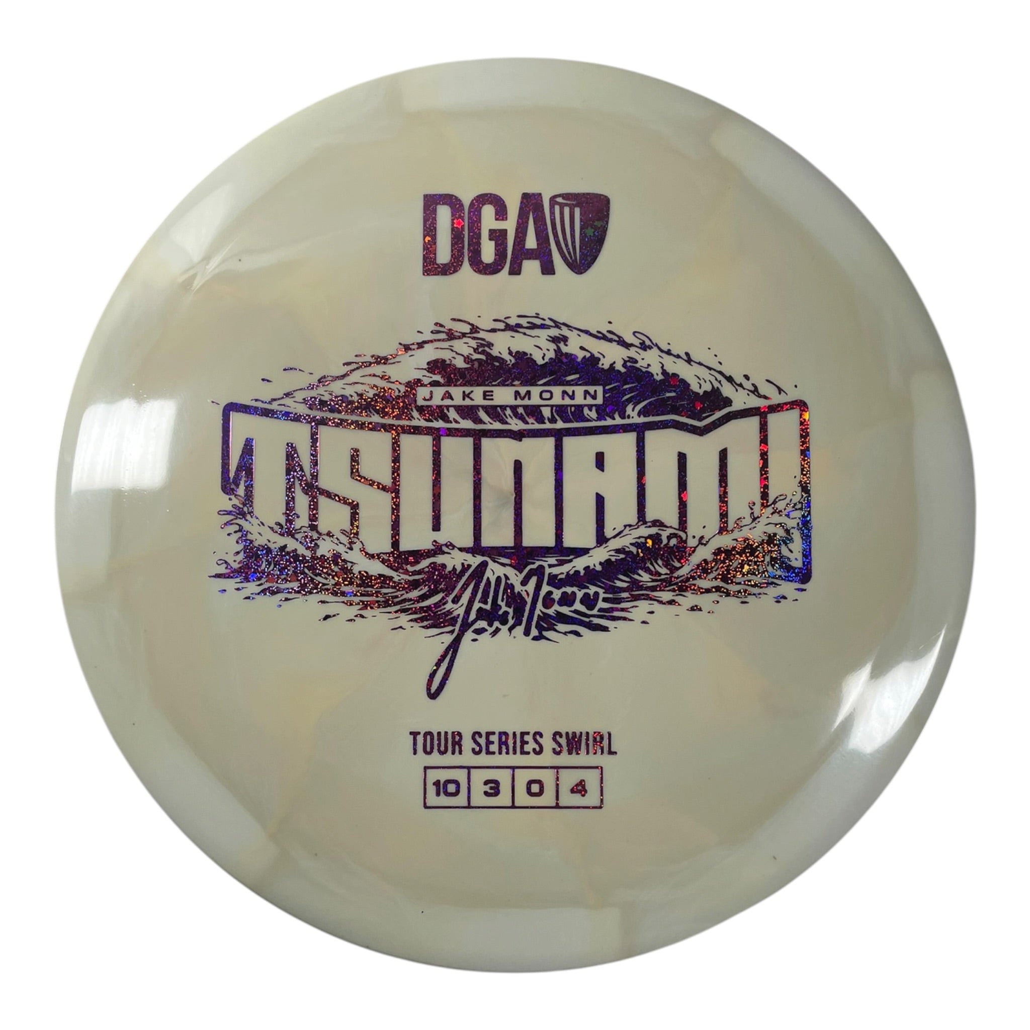 Disc Golf Association Tsunami | Tour Series Swirl | Tan/Pink Sparkle 173g (Jake Monn) Disc Golf