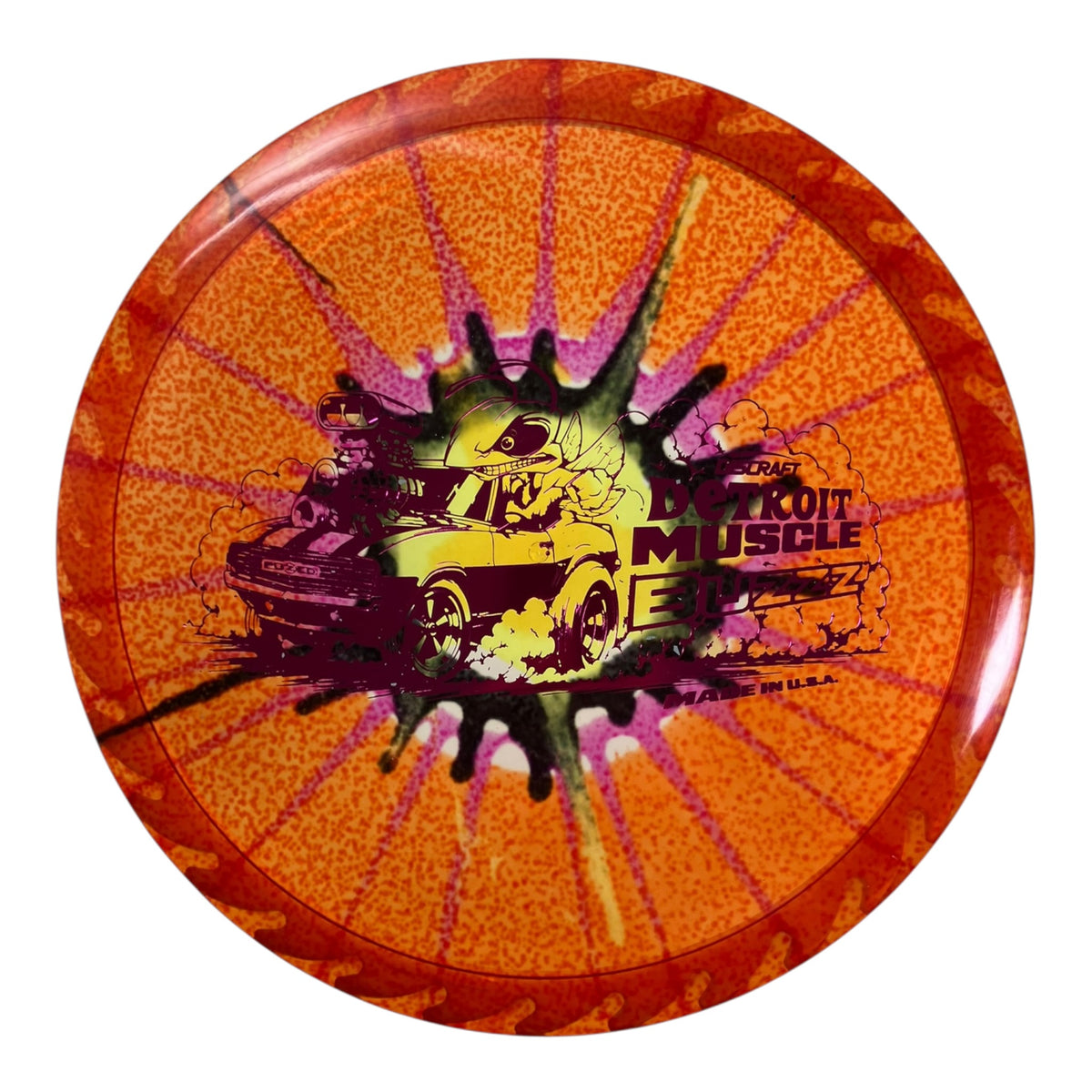 Discraft Buzzz | FlyDye FuZed | Orange/Pink 177g (Detroit Muscle) Disc Golf