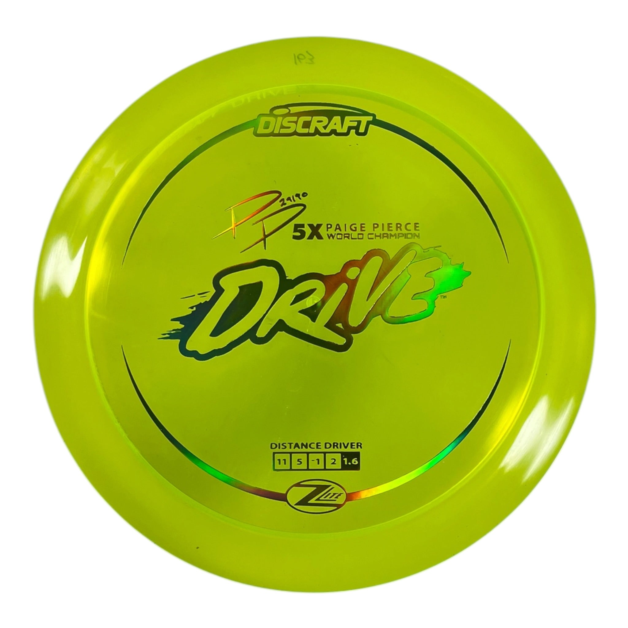 Discraft Drive | Z Lite | Yellow/Green Holo 163g (Paige Pierce) Disc Golf