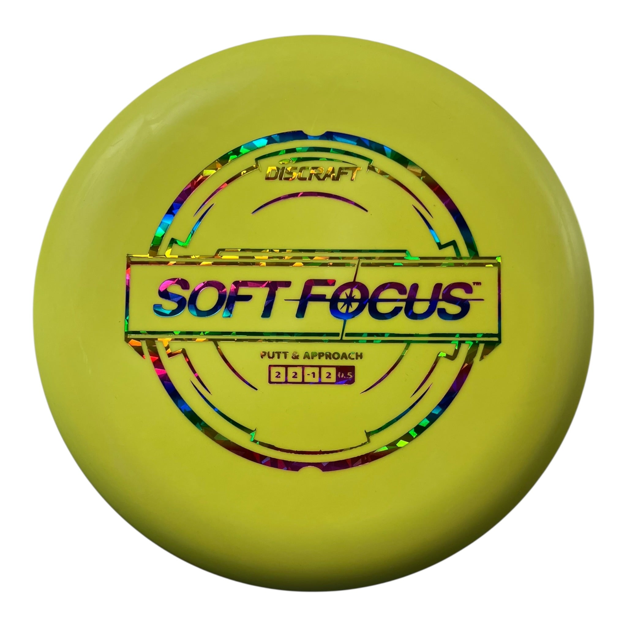 Discraft Focus | Putter Line Soft | Yellow/Rainbow 172g Disc Golf