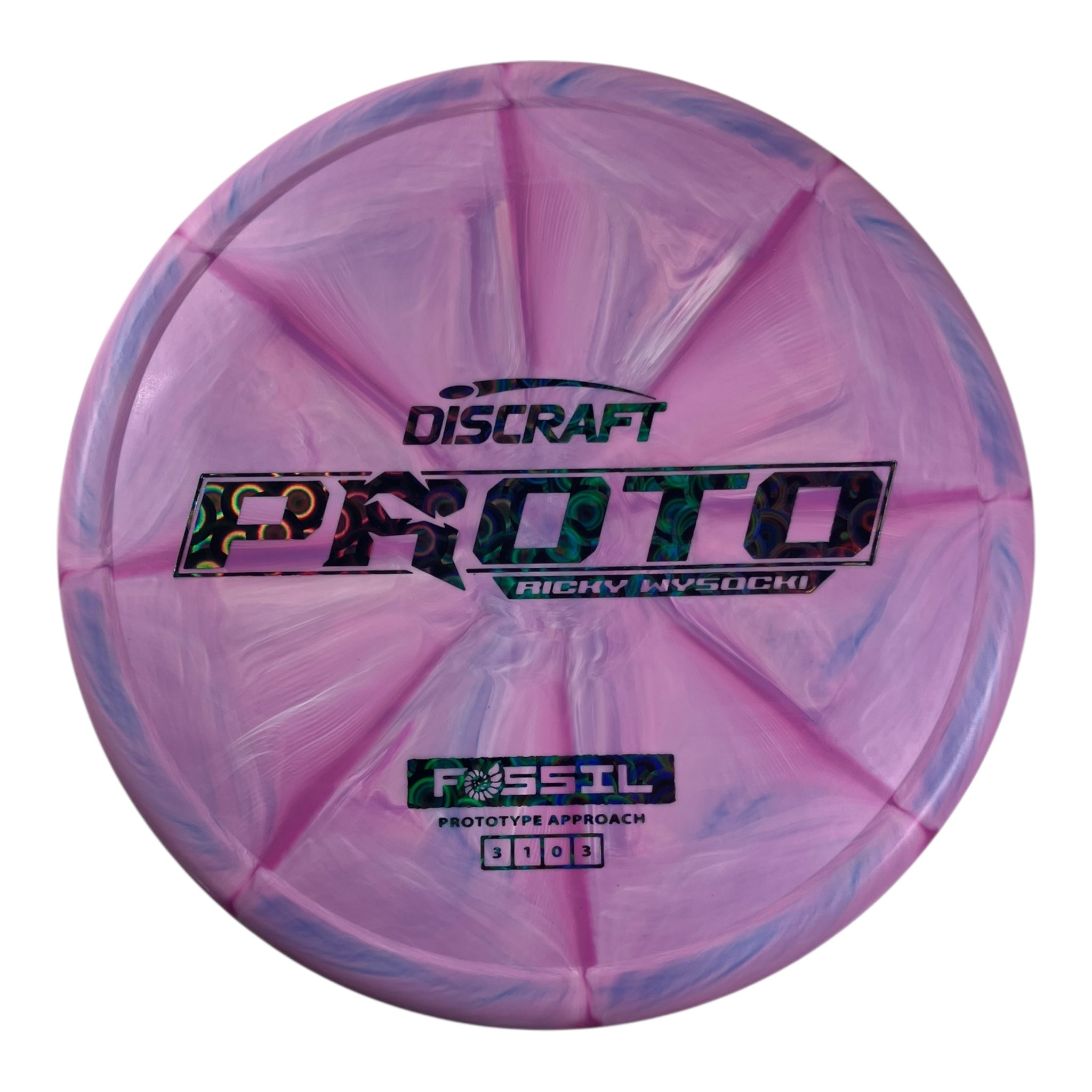 Discraft Fossil | Prototype Putter Blend | Pink//Oil Slick 173g (Ricky Wysocki) Disc Golf