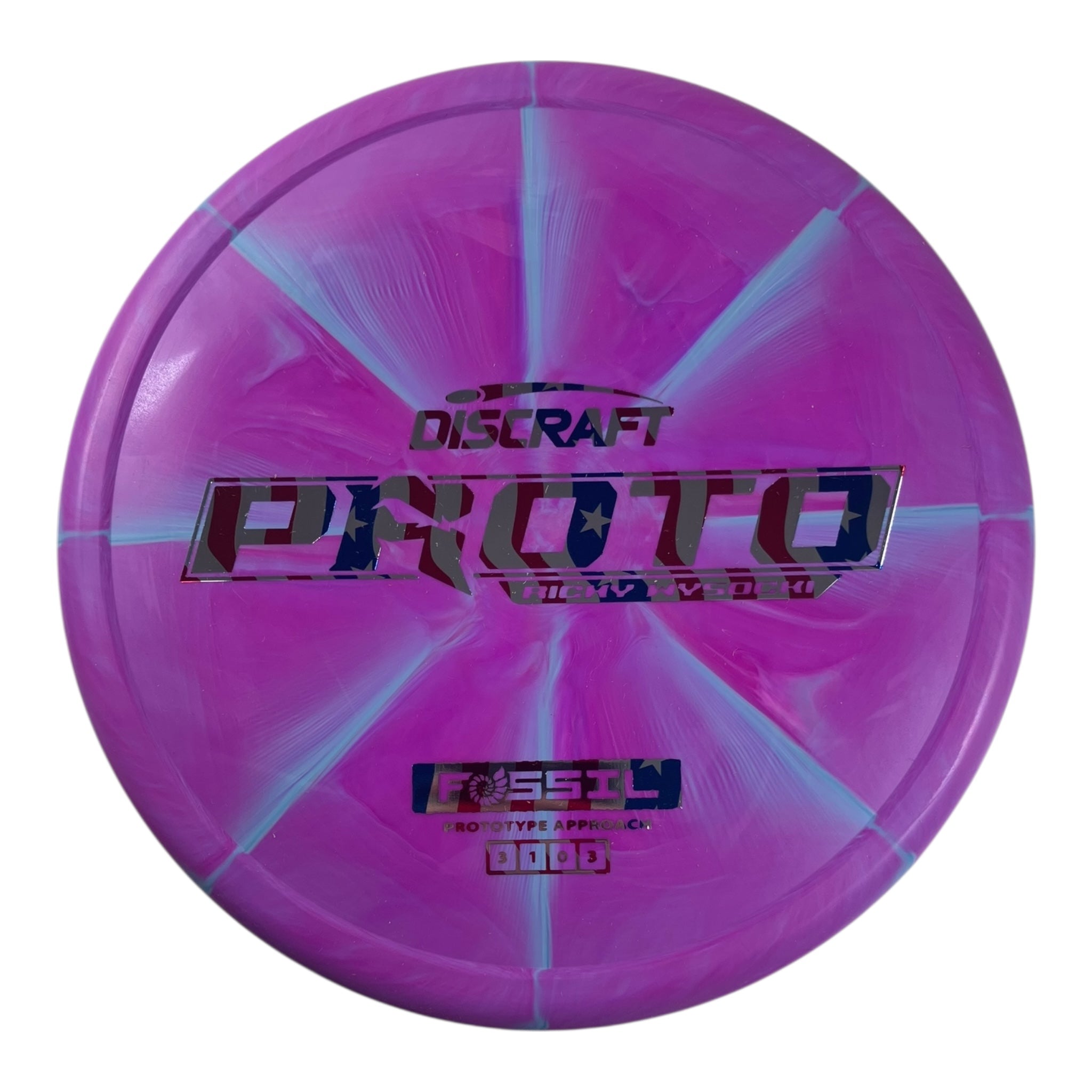 Discraft Fossil | Prototype Putter Blend | Purple/USA 173g (Ricky Wysocki) Disc Golf
